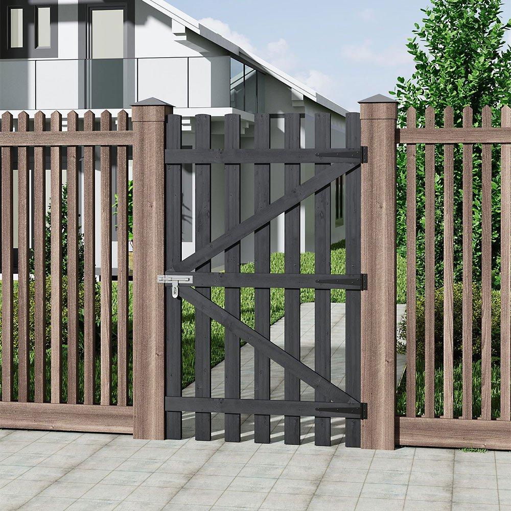 Grey - Breeins - 150cm H Garden Wood Fence Gate with Latch - 2