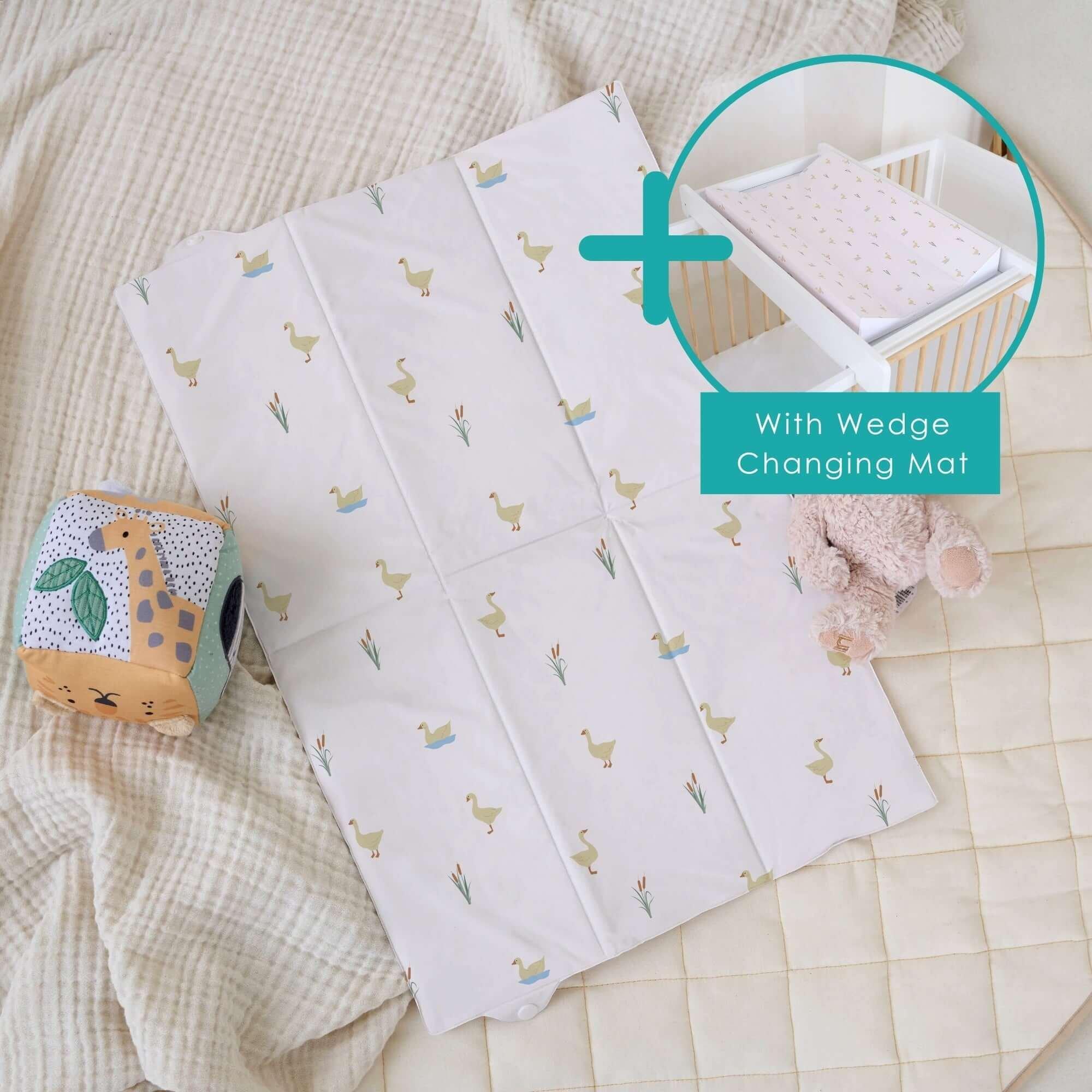 Multi - Clair De Lune - Duckling Wedge and Travel Changing Mat Bundle - 1