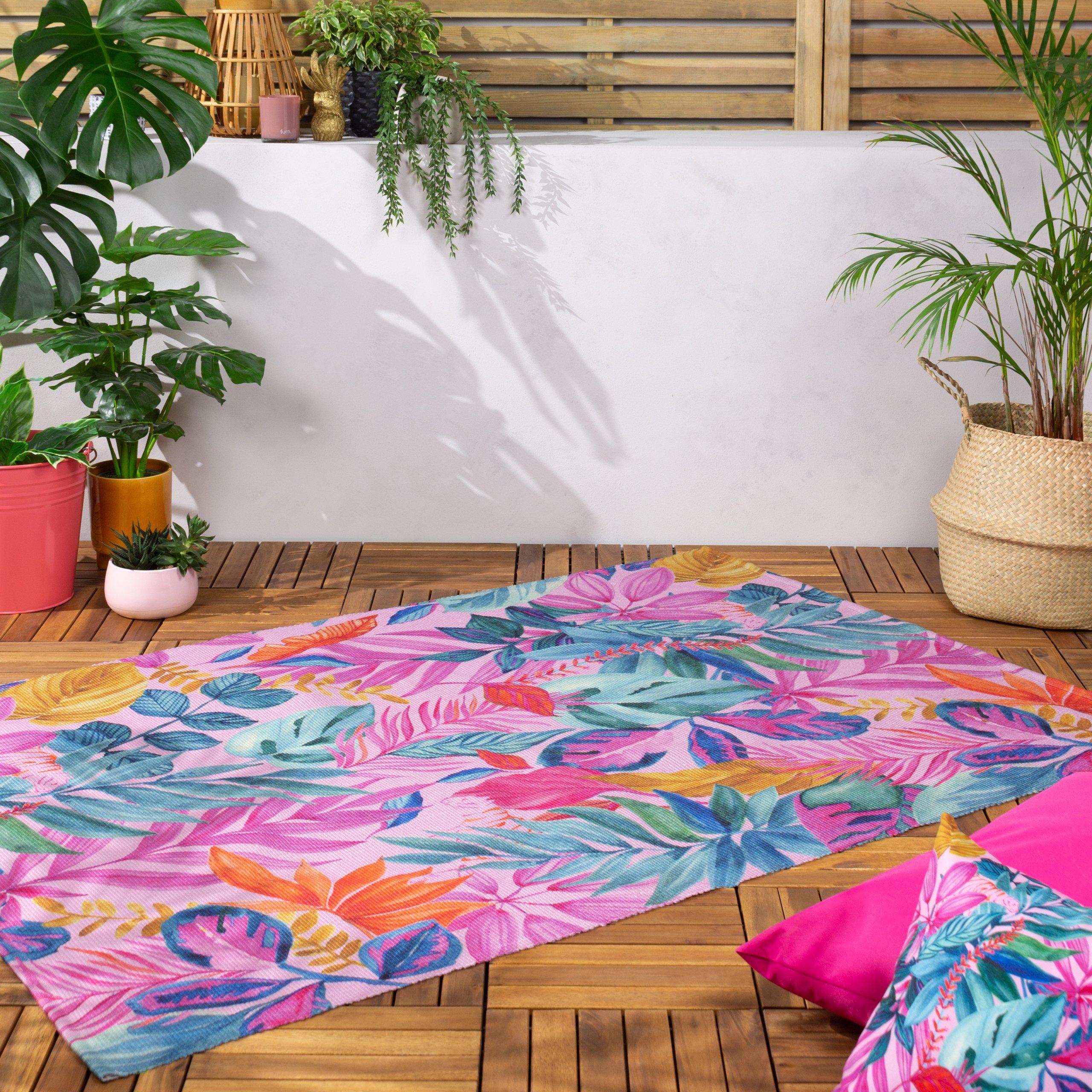 Pink - furn. - Psychedelicjungle Washable Outdoor Rug - 1