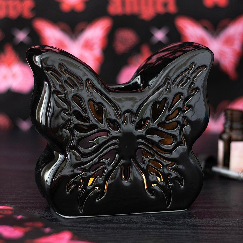 Black - Something Different - Black Cut-Out Butterfly Oil Burner - 1