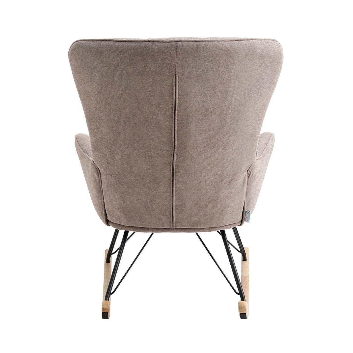 Grey - Kabinet UK - Modern Upholstered Rocking Chair Light Grey - 5