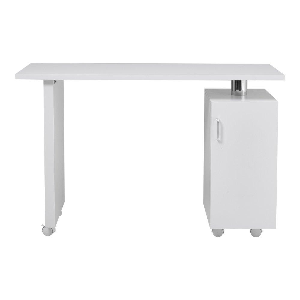 White - SHEONLY - Rolling Manicure Salon Table with Storage - 3
