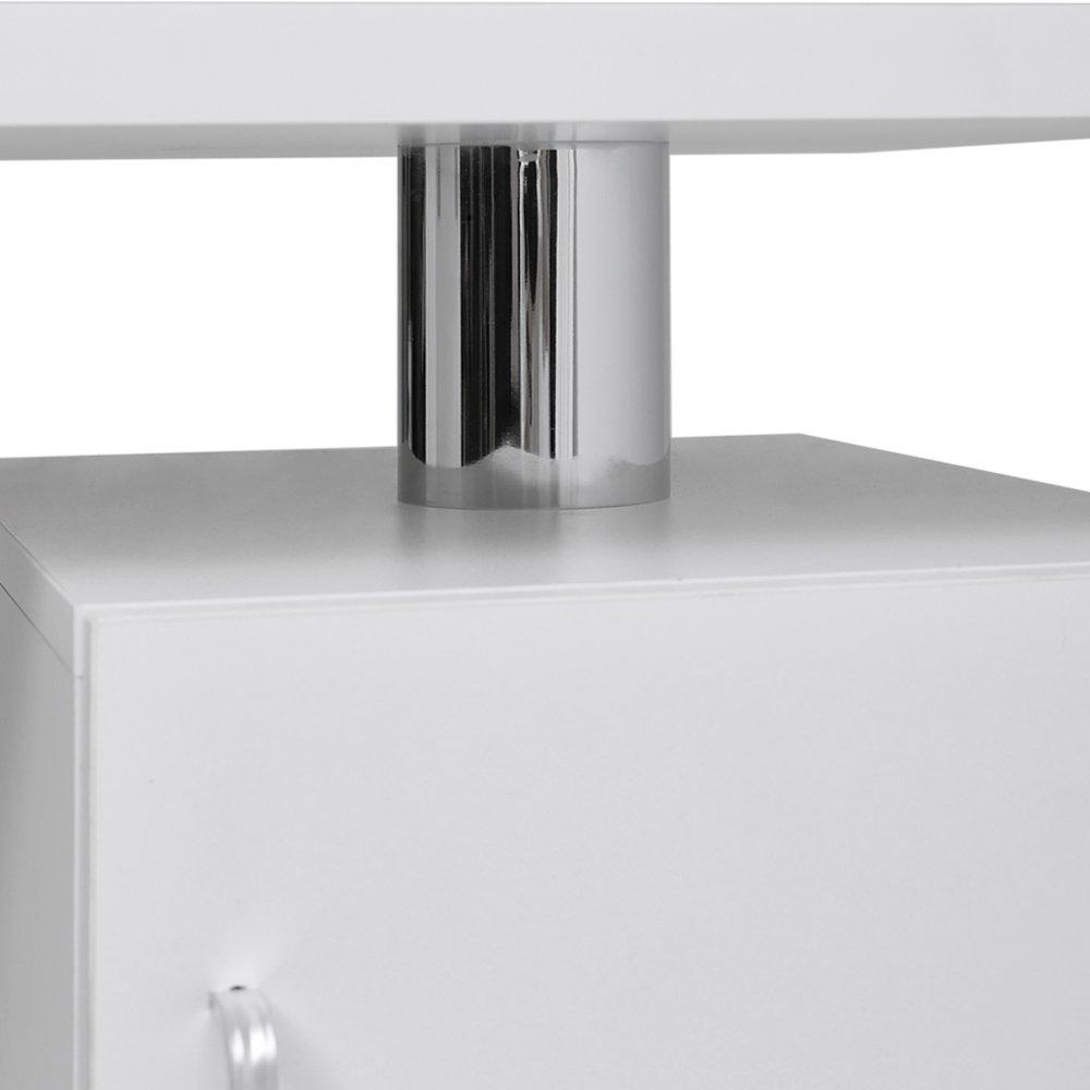 White - SHEONLY - Rolling Manicure Salon Table with Storage - 9
