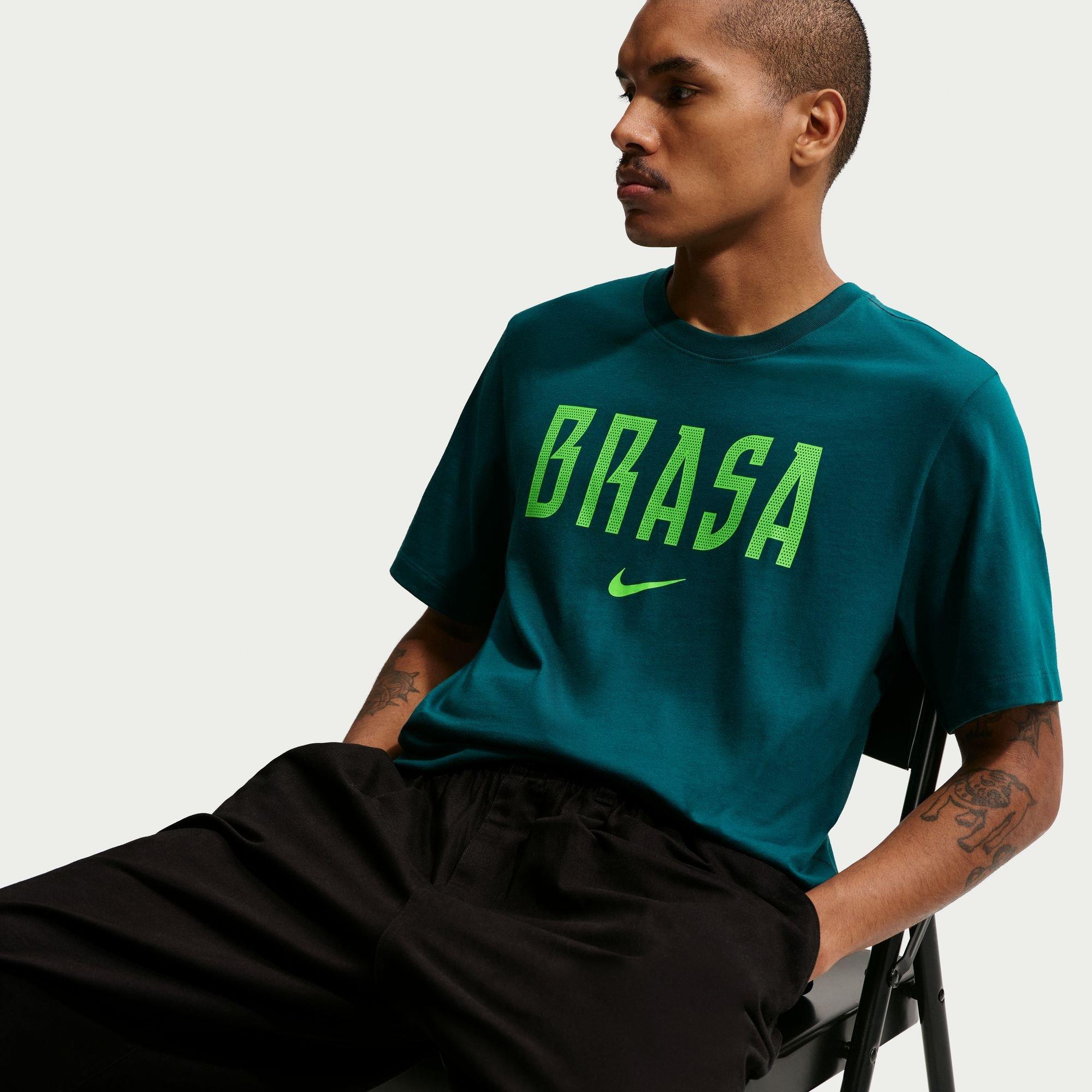 Azul/Amarelo - Nike - Men's Brazil Short Sleeve T-Shirt - 3