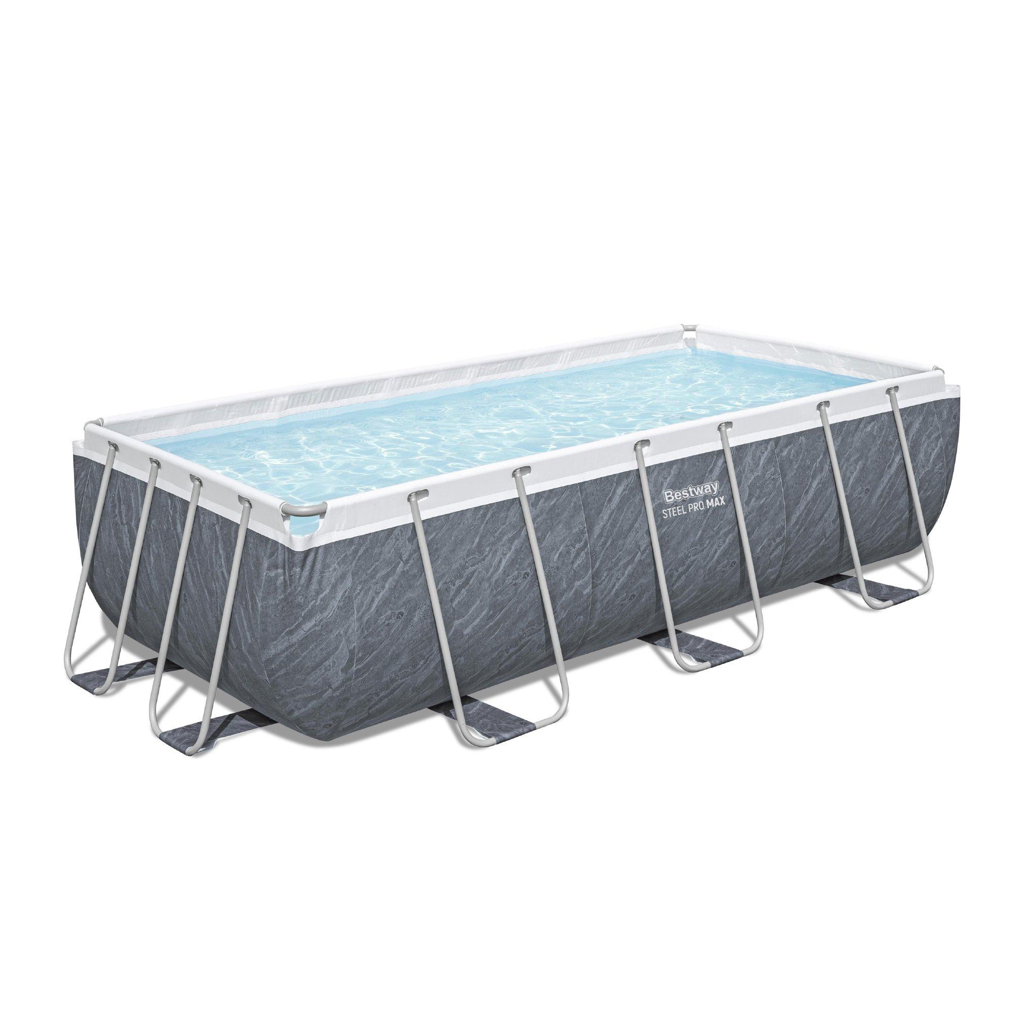 Grey Marble Eff - Bestway - Steel Pro MAX™ 133 x 67 x 39.5 Rectangular Po - 2