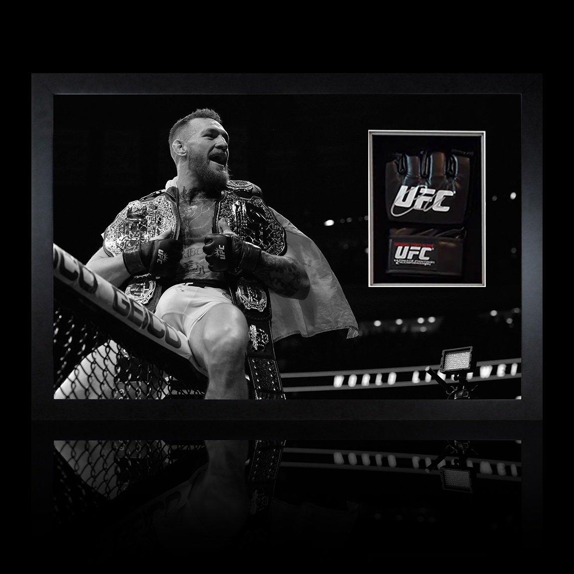 The Fan Cave  Conor Mcgregor Celebration Signed Ufc Mitt Iconic - Black - 480mm x 69