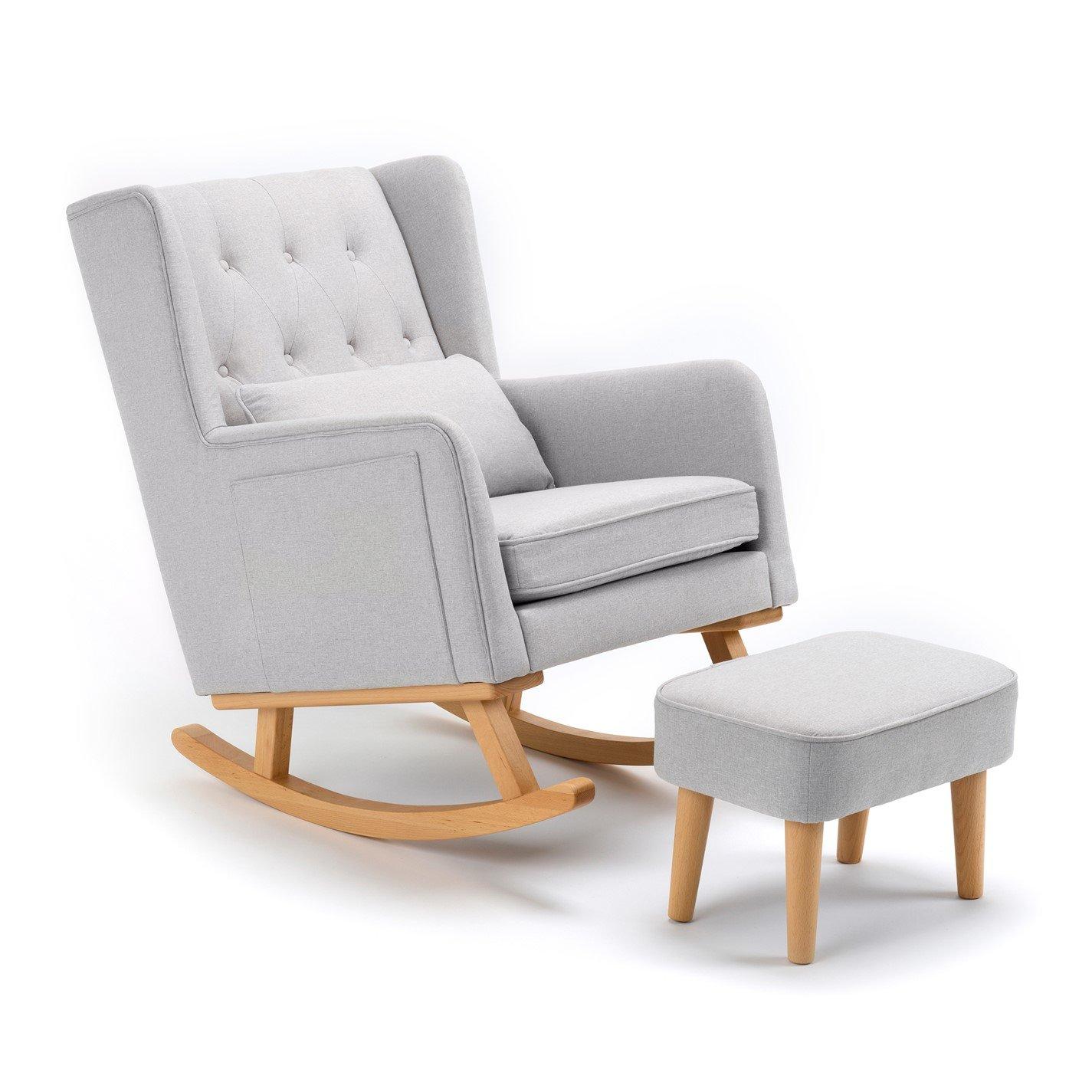 Babymore  Newborn Lux Nursing Chair With Stool - Grey - 101x64x97