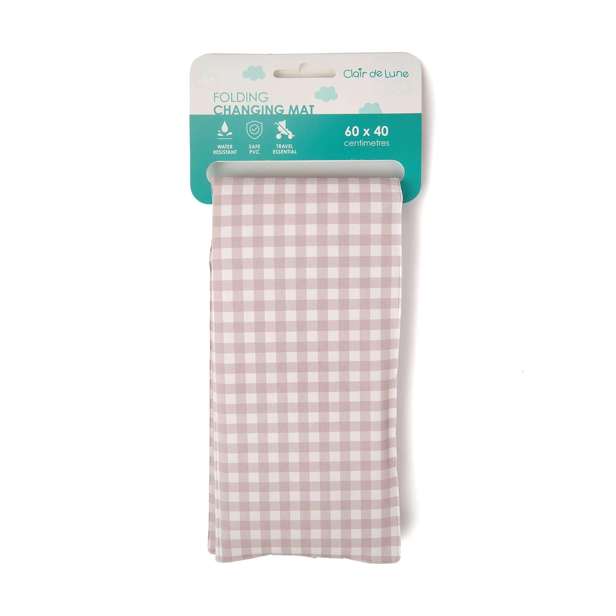 Purple - Clair De Lune - Gingham Wedge and Travel Changing Mat Bundle - 6