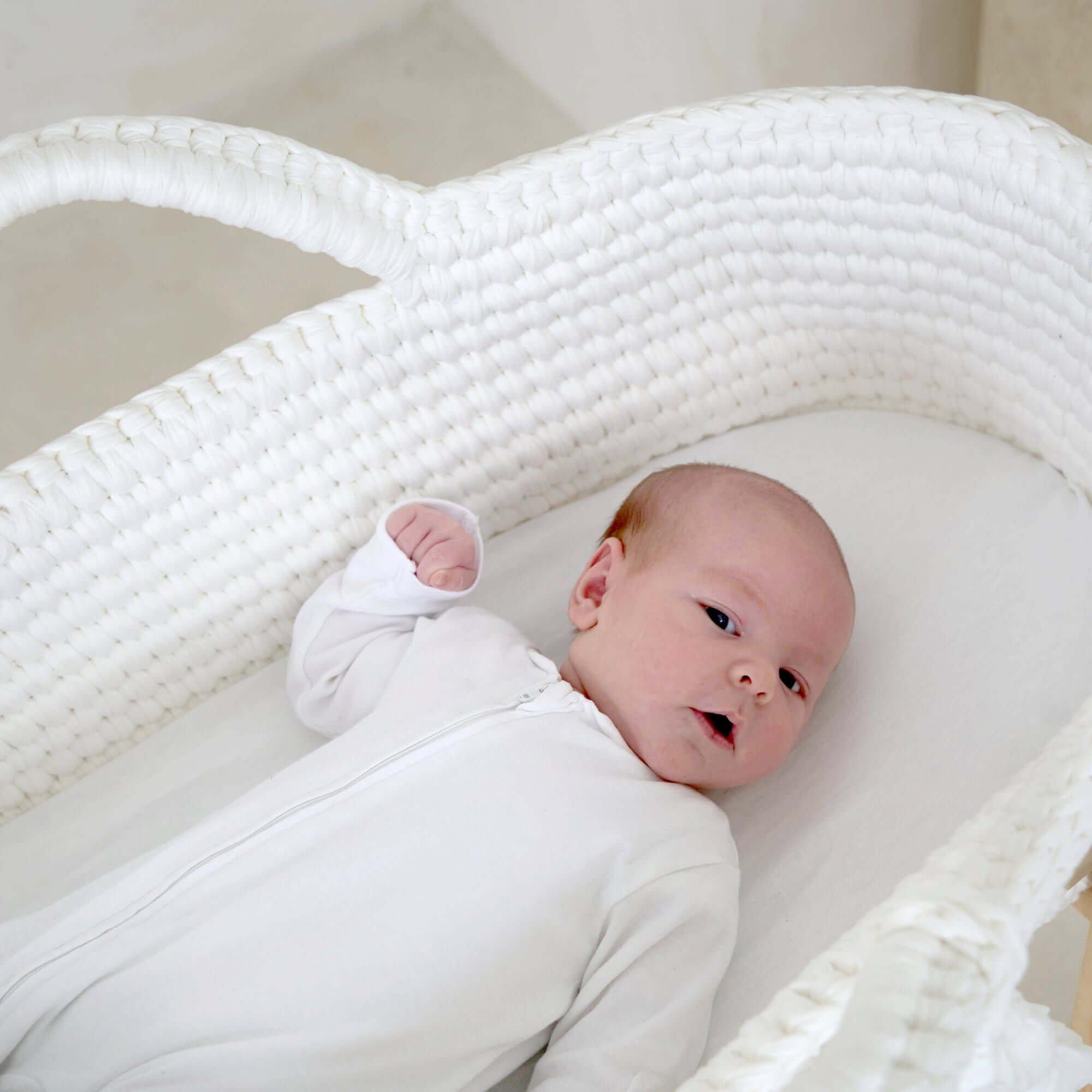 White - Clair De Lune - Clair de Lune Crochet Moses Basket With Stand - 4