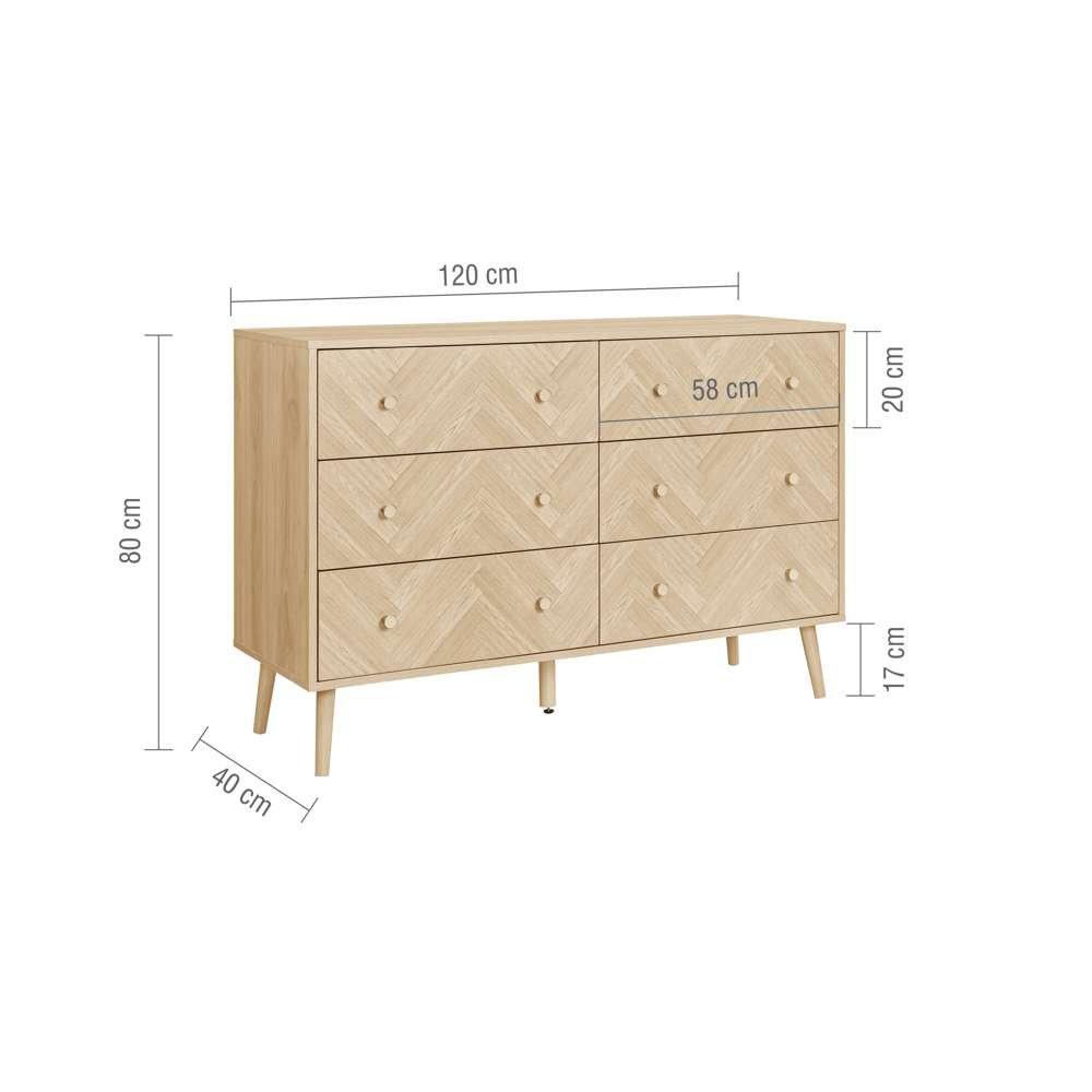 Nude - Birlea - Herringford 6 Drawer Chest - 10
