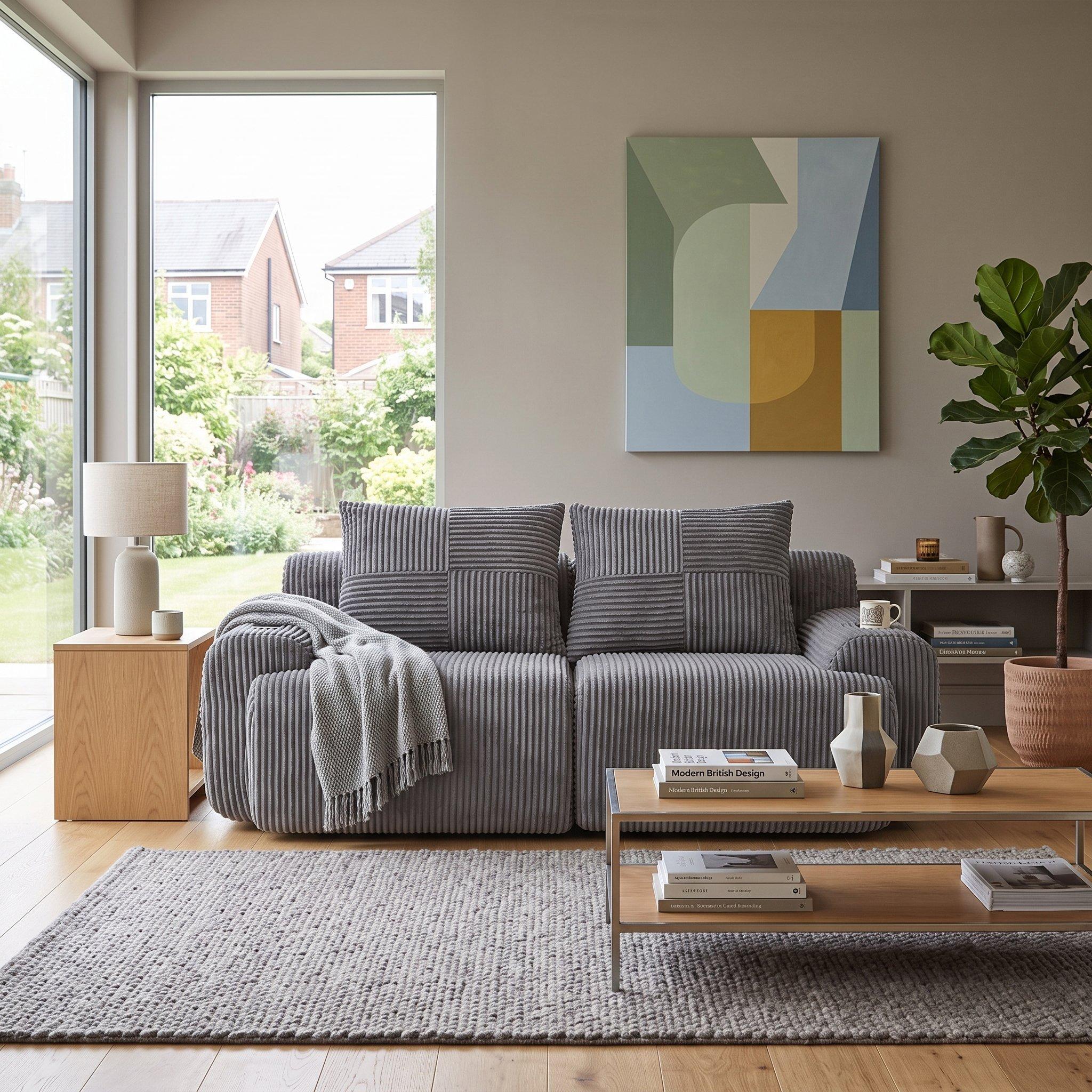 Dark Gray - Urban Meuble - Modular Corduroy Sofa - 2