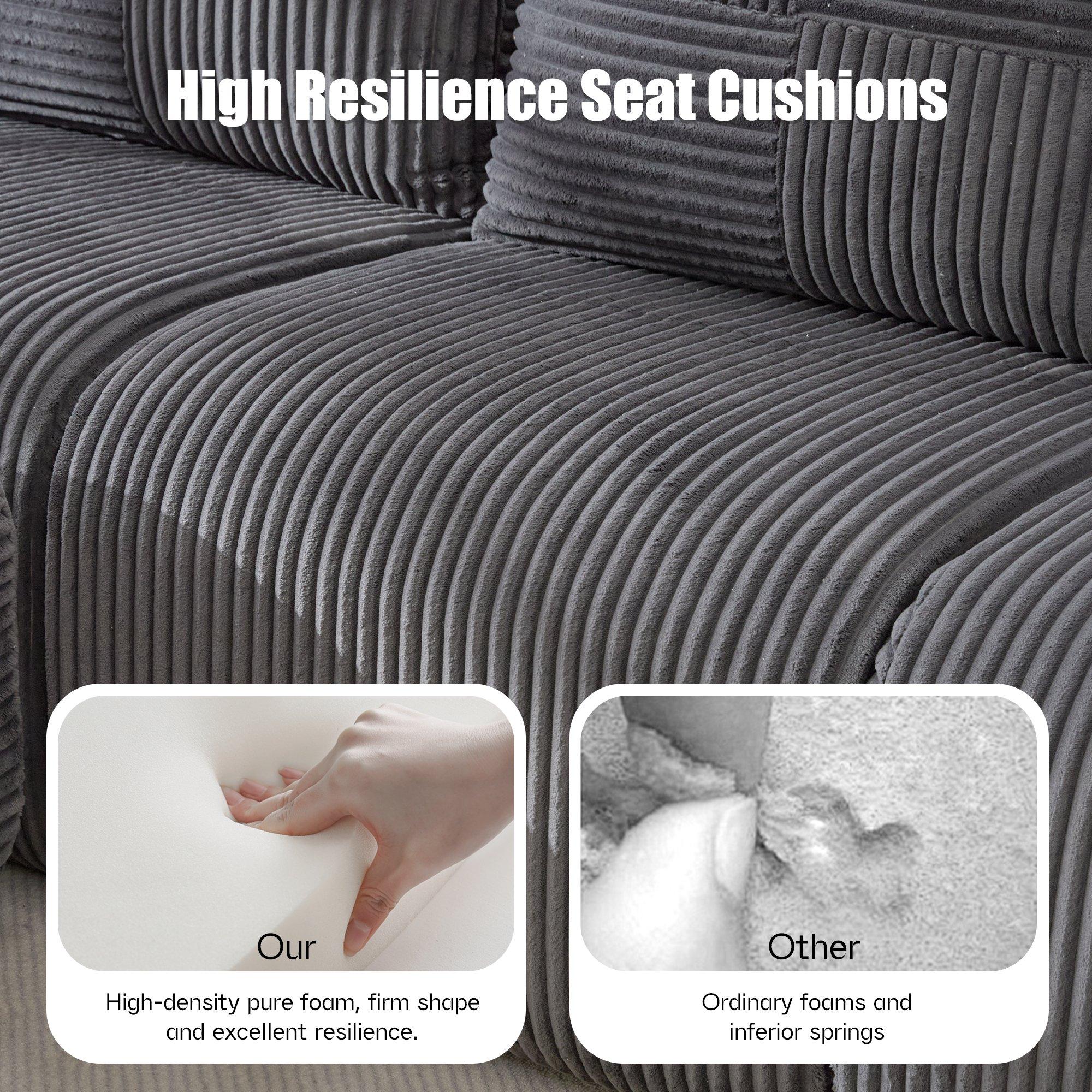 Dark Gray - Urban Meuble - Modular Corduroy Sofa - 9