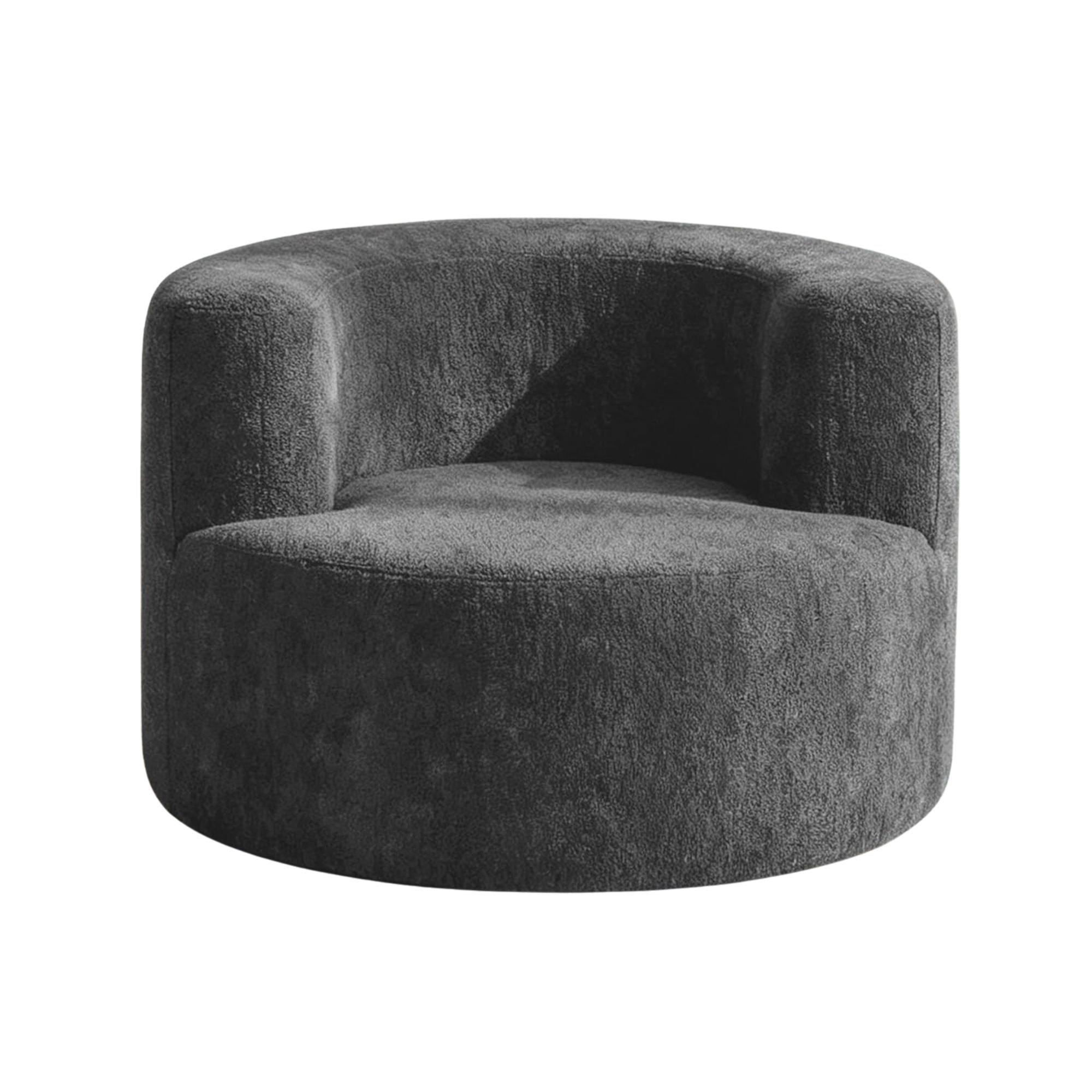 Grey - Urban Meuble - Adult Velour Lazy Sofa Chair Comfy Lounge Seat - 5