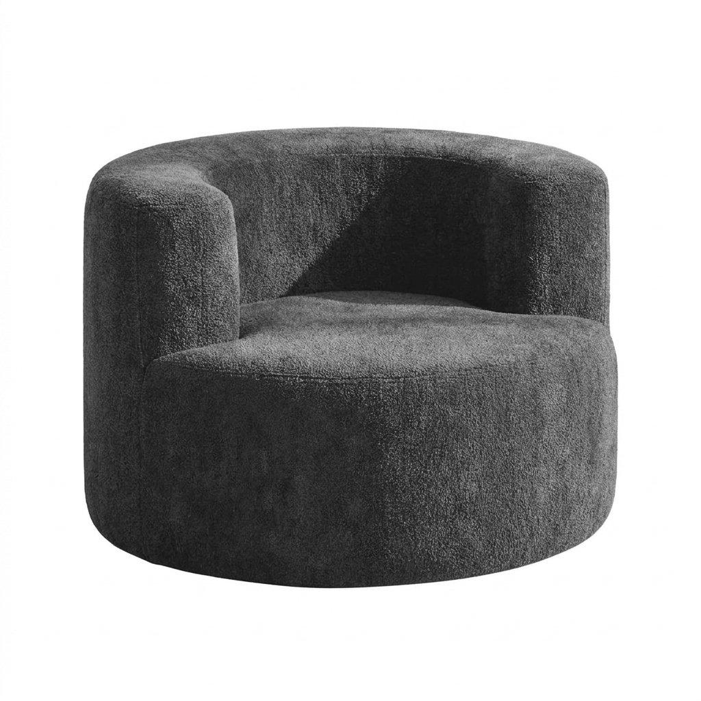 Grey - Urban Meuble - Adult Velour Lazy Sofa Chair Comfy Lounge Seat - 9