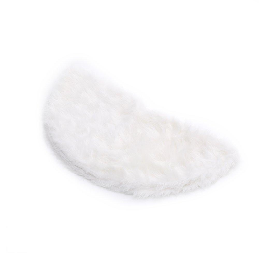 White - LIFE IDEAS - Snow White Plush Tree Skirt for Holiday Decor - 4