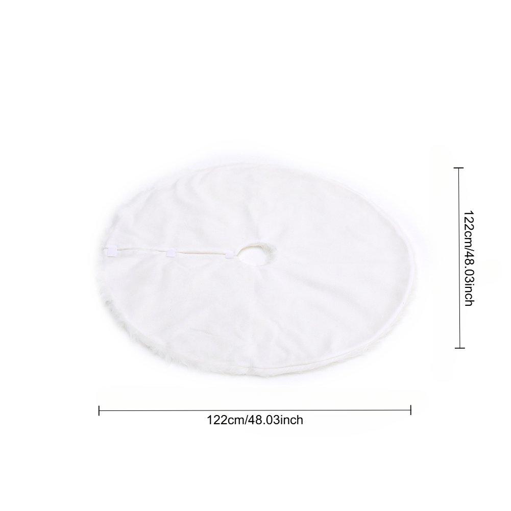 White - LIFE IDEAS - Snow White Plush Tree Skirt for Holiday Decor - 9