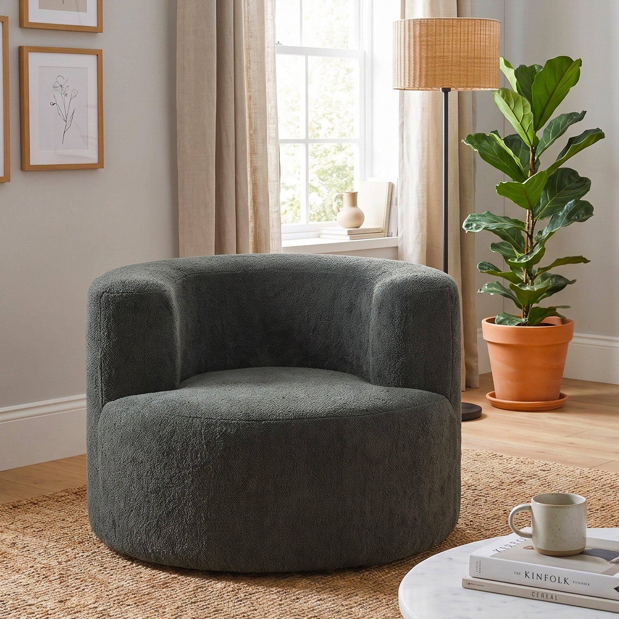 Green - Urban Meuble - Adult Velour Lazy Sofa Chair Comfy Lounge Seat - 1
