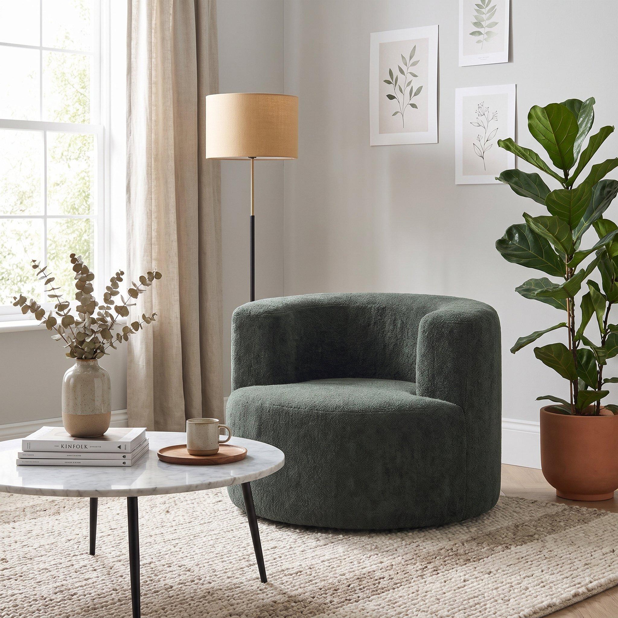 Green - Urban Meuble - Adult Velour Lazy Sofa Chair Comfy Lounge Seat - 2