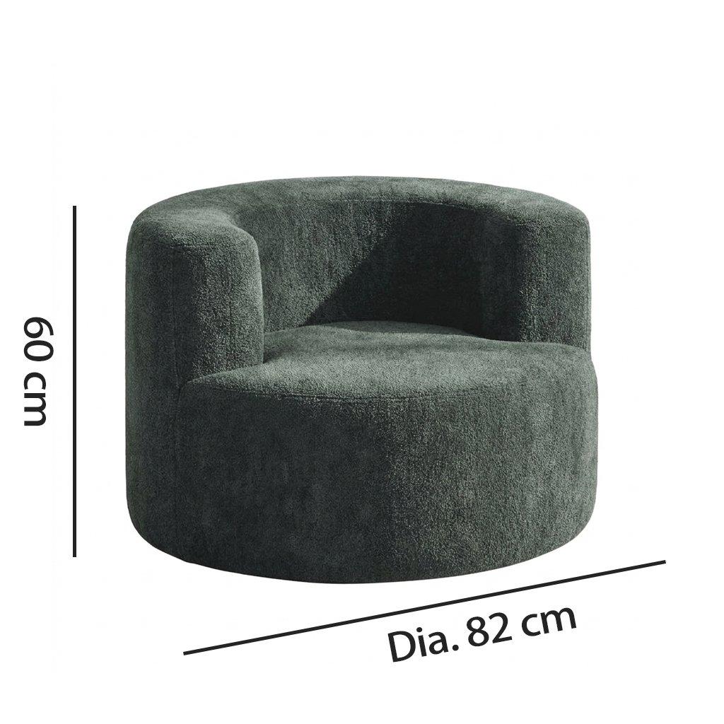 Green - Urban Meuble - Adult Velour Lazy Sofa Chair Comfy Lounge Seat - 6