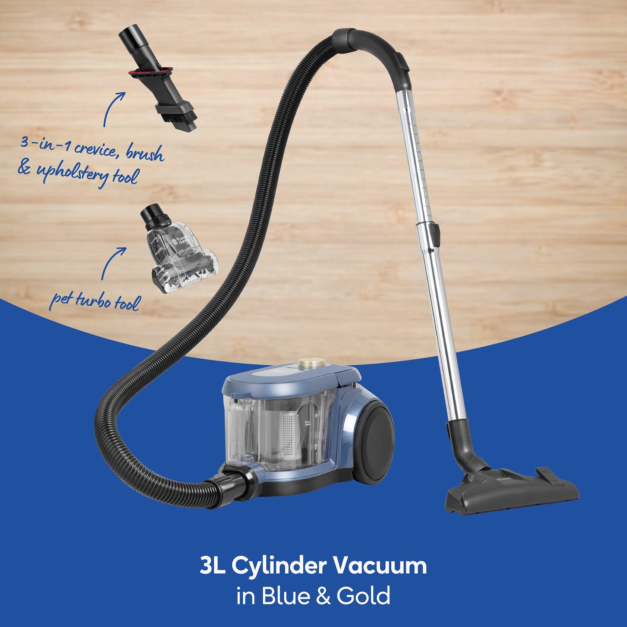 Blue And Gold - Russell Hobbs - RHCV5601BG 3L Cylinder Vacuum in Blue & Gold - 3