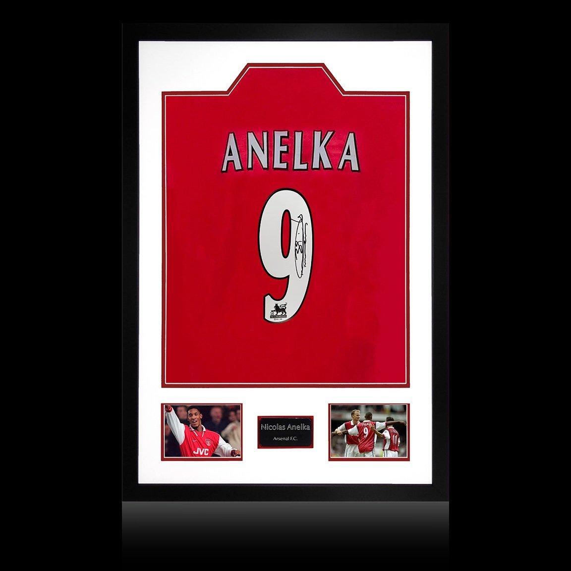 The Fan Cave  Nicolas Anelka Signed Arsenal Shirt Premium Frame - Red - 850mm x 60