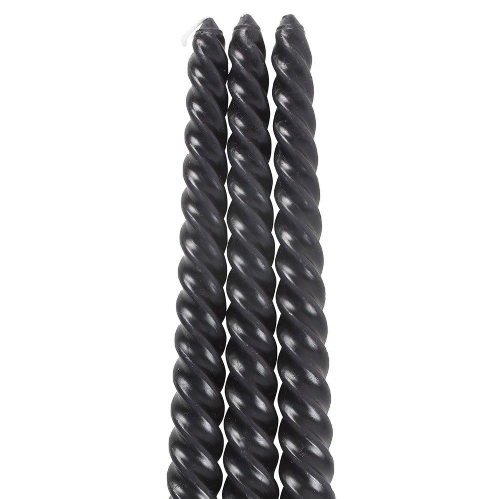 Black - Something Different - Set of 3 Dark Romance Twist Taper Candles - 2
