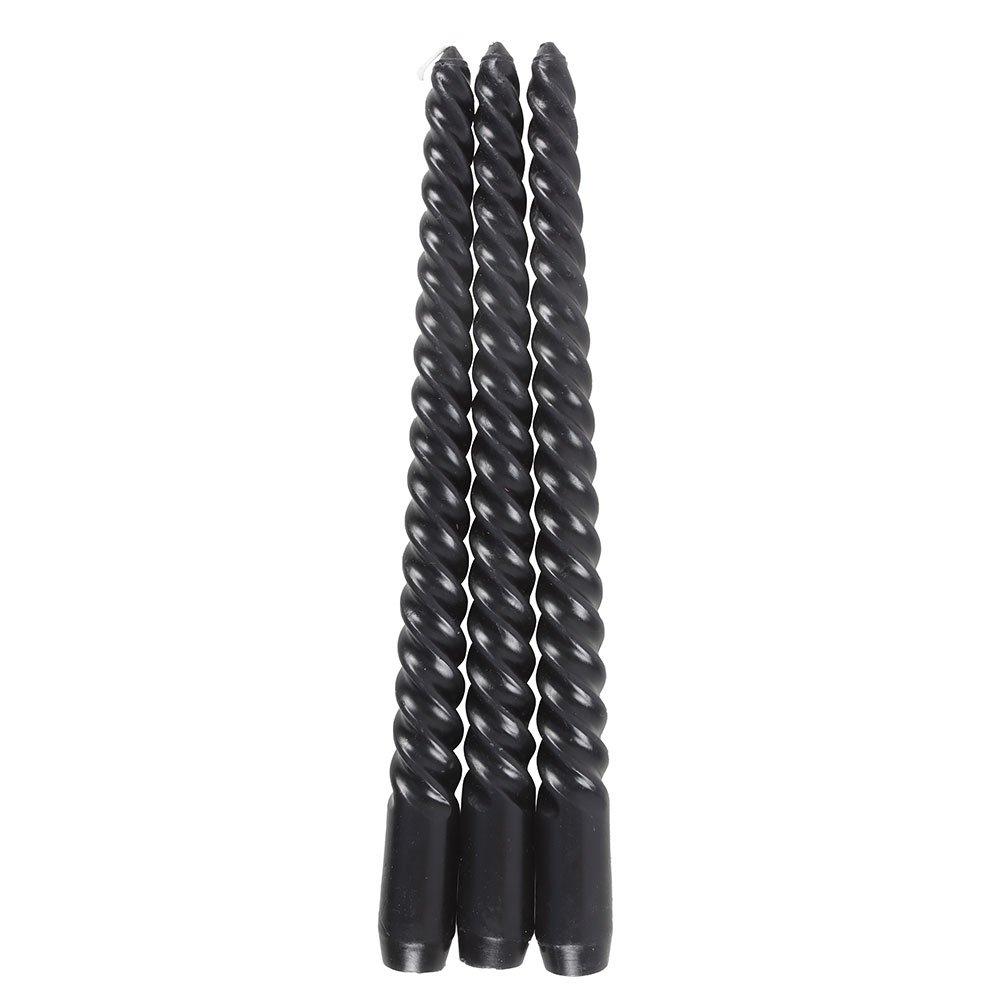 Black - Something Different - Set of 3 Dark Romance Twist Taper Candles - 3