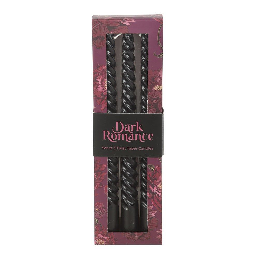 Black - Something Different - Set of 3 Dark Romance Twist Taper Candles - 4
