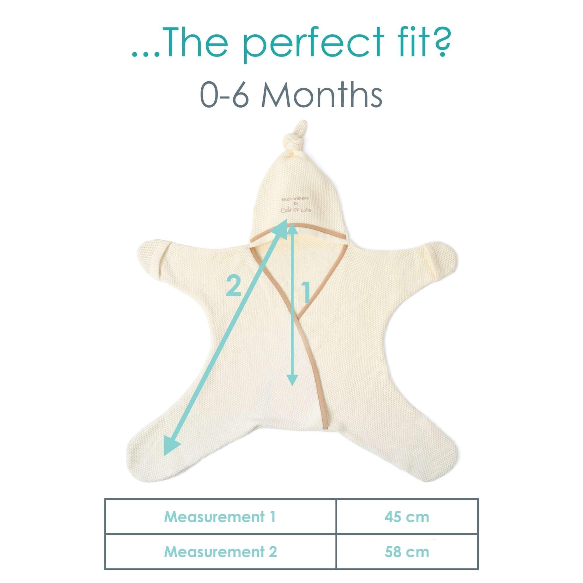 Cream - Clair De Lune - Breathable Star Mesh Organic Wrap 0-6 Months - 4