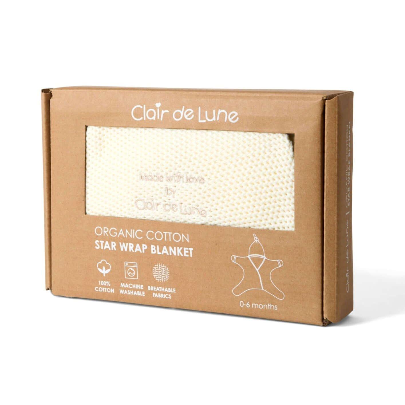 Cream - Clair De Lune - Breathable Star Mesh Organic Wrap 0-6 Months - 5