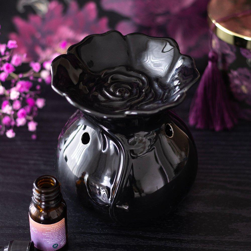 Something Different  Rose Oil Burner Black