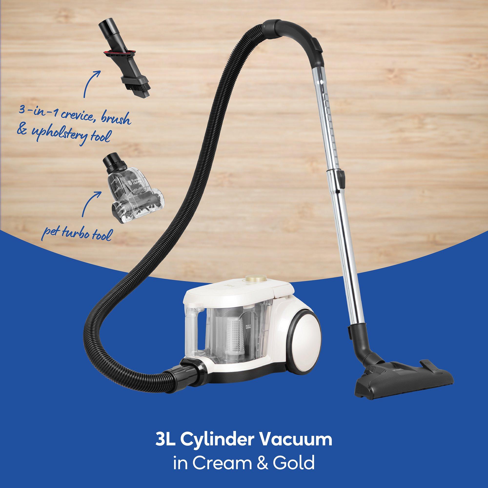 Cream And Gold - Russell Hobbs - RHCV5601CG 3L Cylinder Vacuum in Cream & Gold - 3