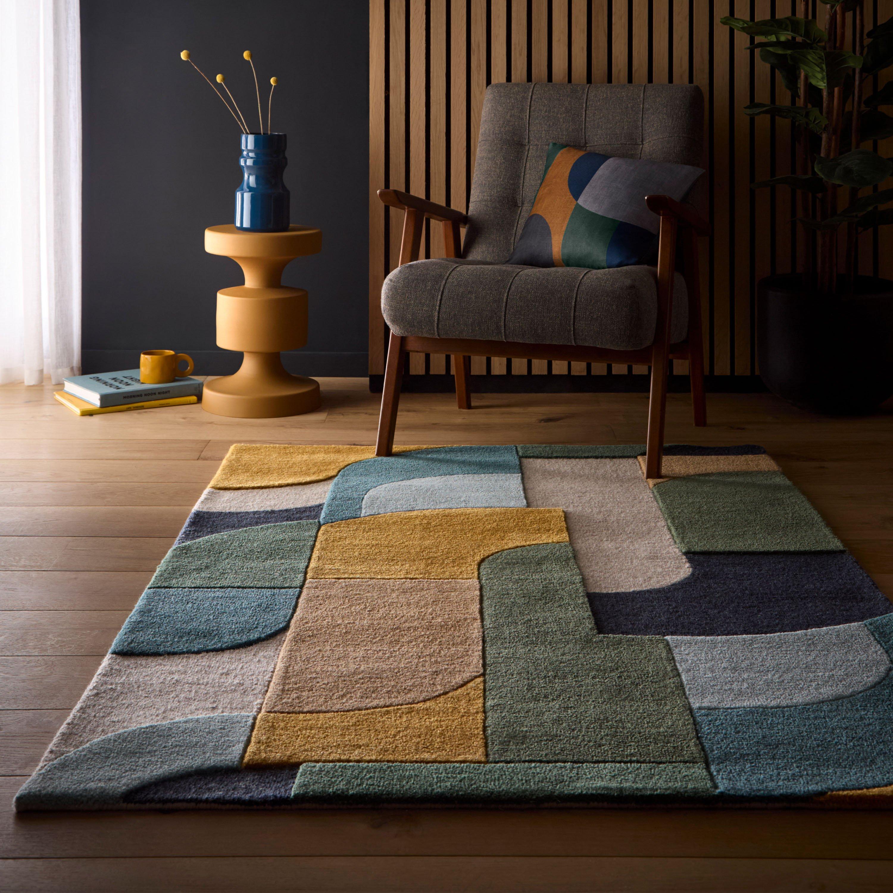Blue - Origin - Retro Rug - 1
