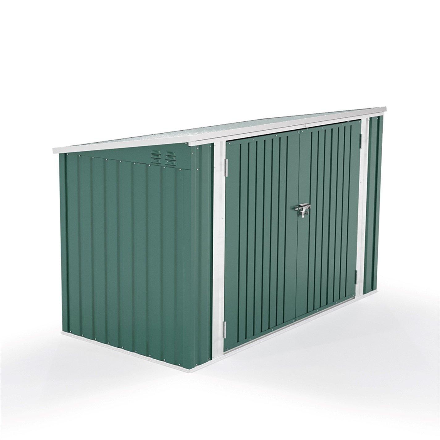 Green - Breeins - Outdoor 7x3Fts Metal Bike Storage Shed, Green - 3