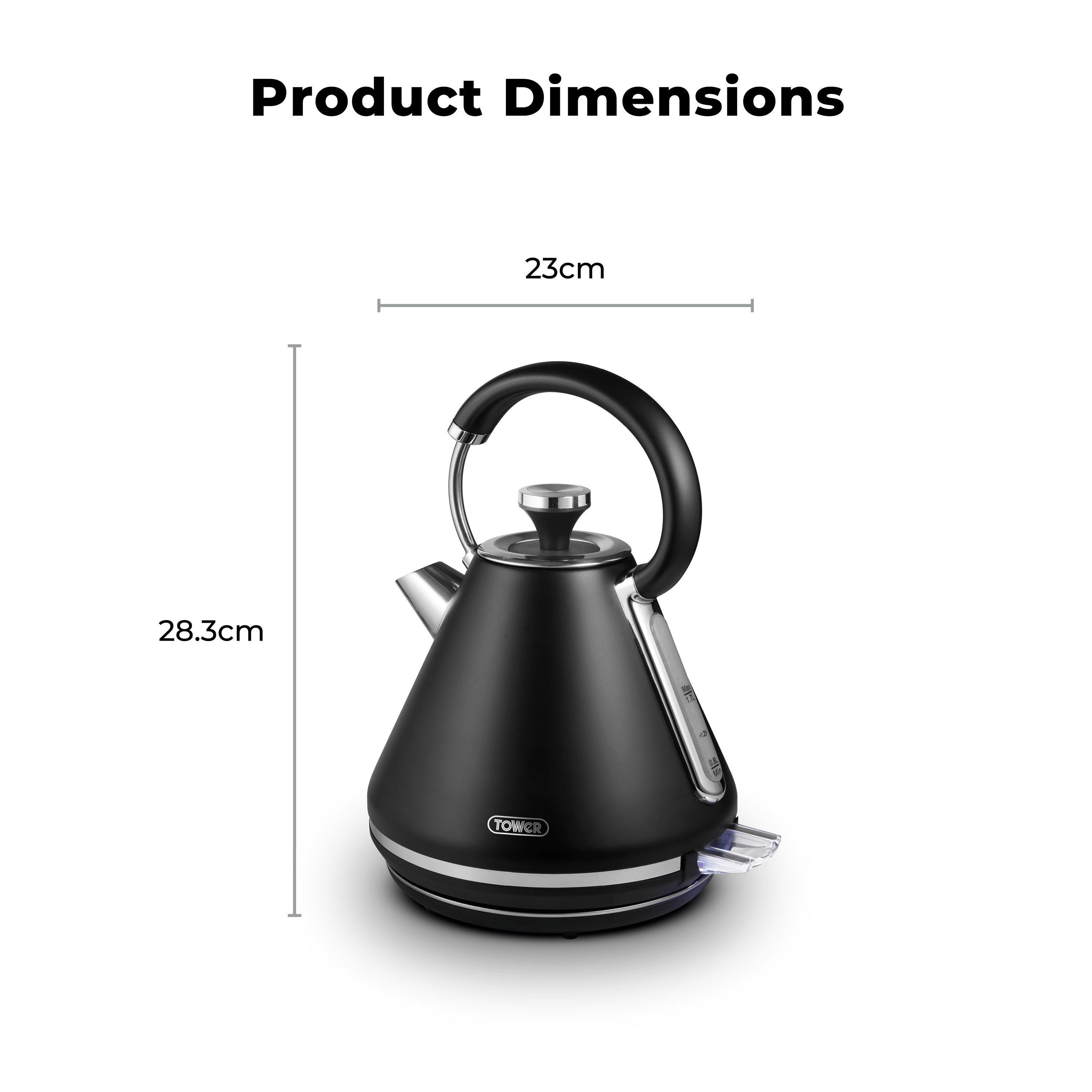 Black - Tower - Mirage 1.7L Variable Kettle Black with Chrome Trim - 6