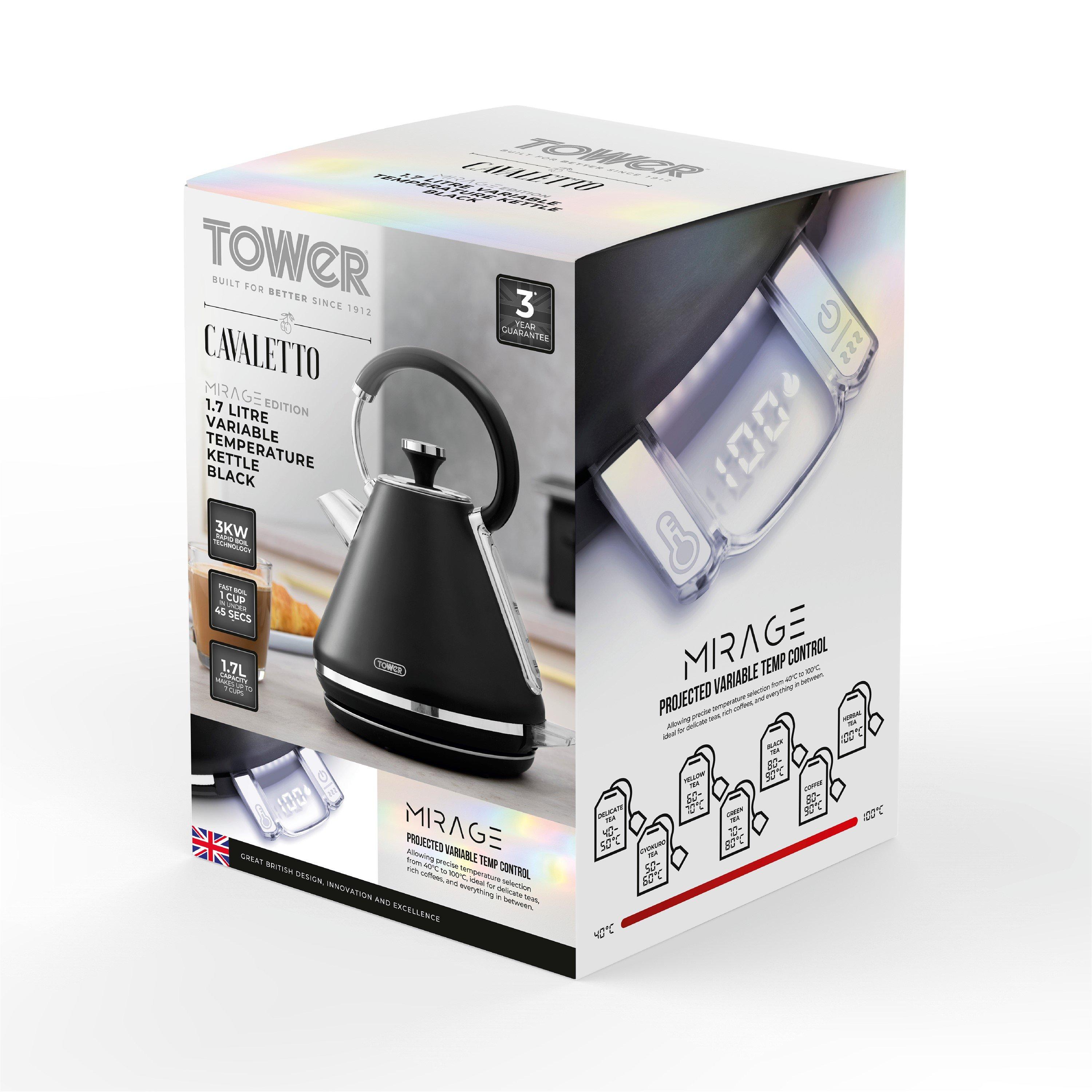 Black - Tower - Mirage 1.7L Variable Kettle Black with Chrome Trim - 9