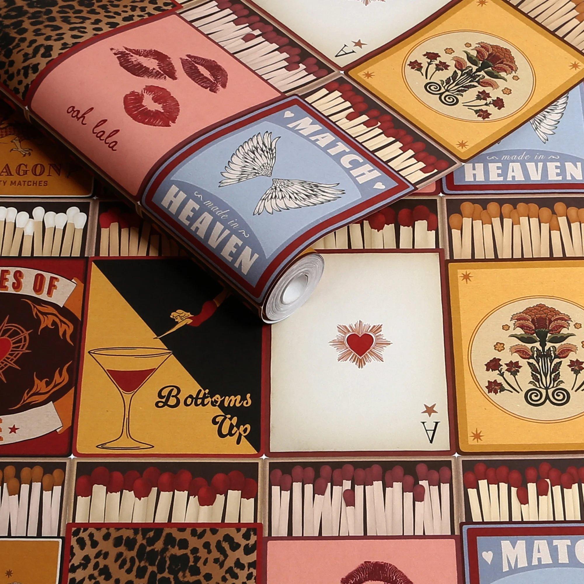 Golden Hour Mul - Rockett St George - The Perfect Match Peach Multi Wallpaper - 3