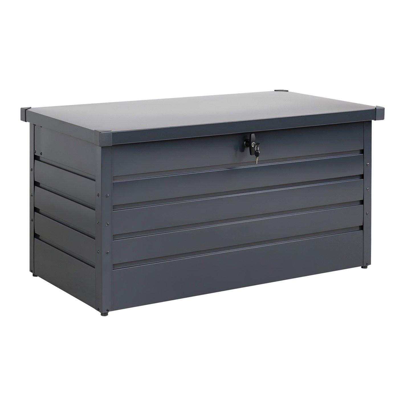 Black - Breeins - 350L Steel Waterproof Storage Box, Charcoal Black - 2