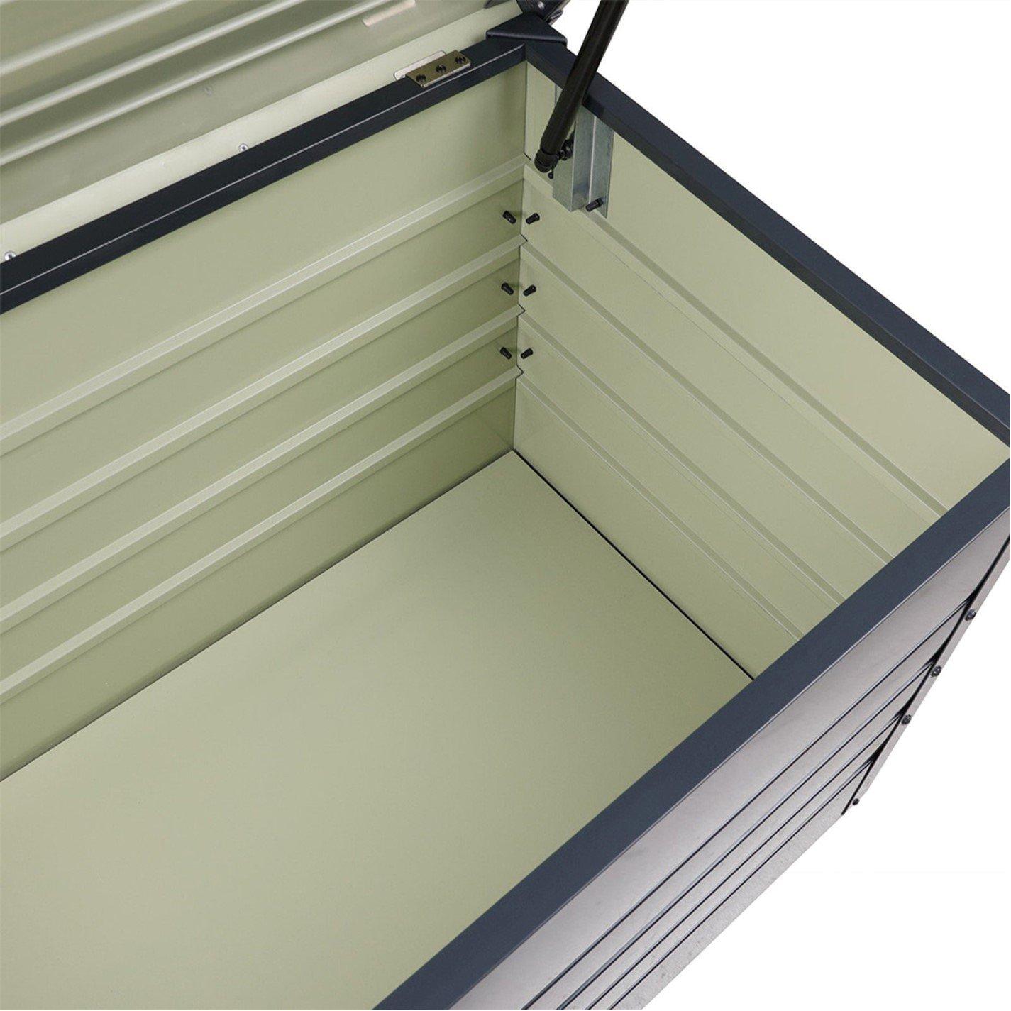 Black - Breeins - 350L Steel Waterproof Storage Box, Charcoal Black - 4