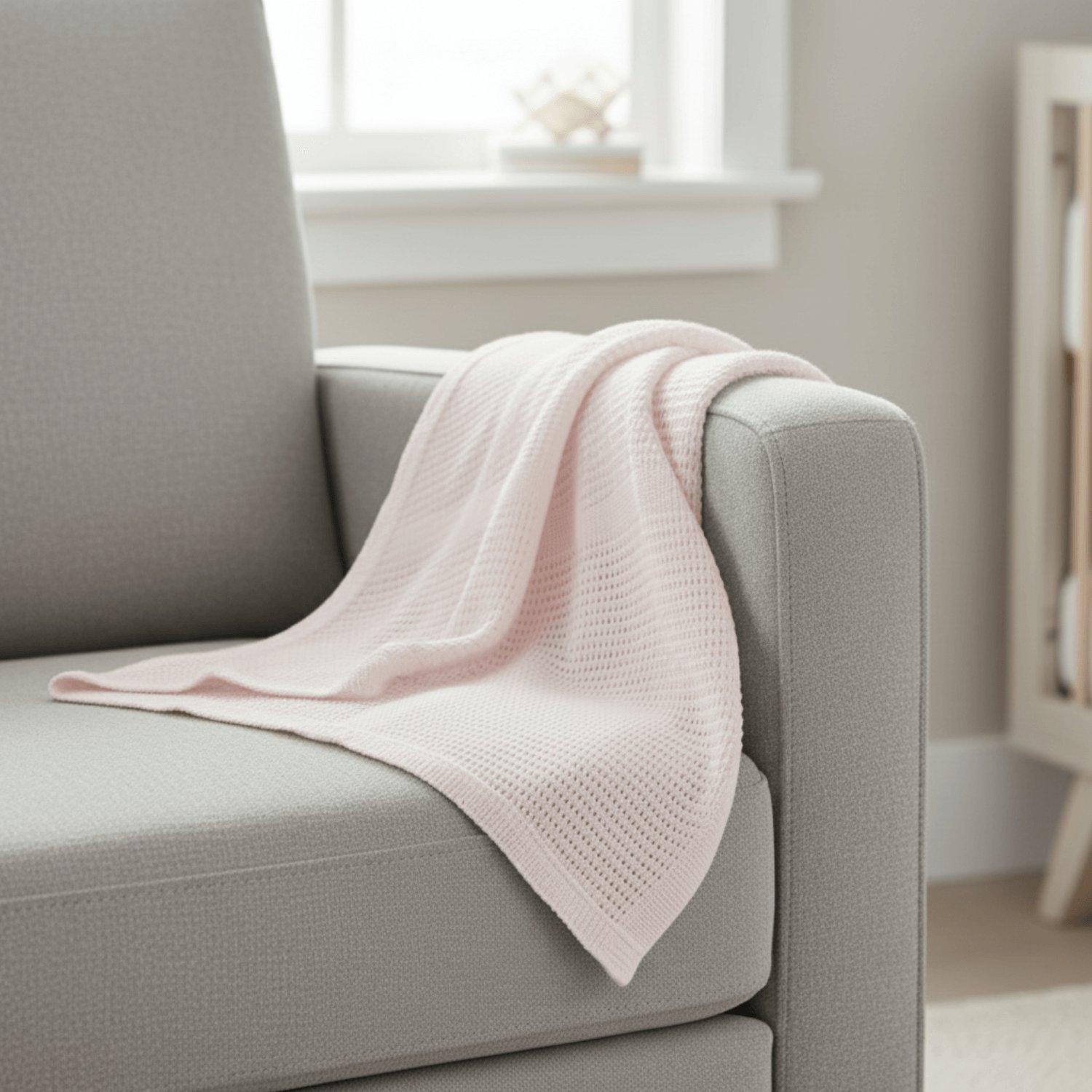 Clair De Lune  Newborn Soft Cotton Cellular Shawl - Pink - Pram