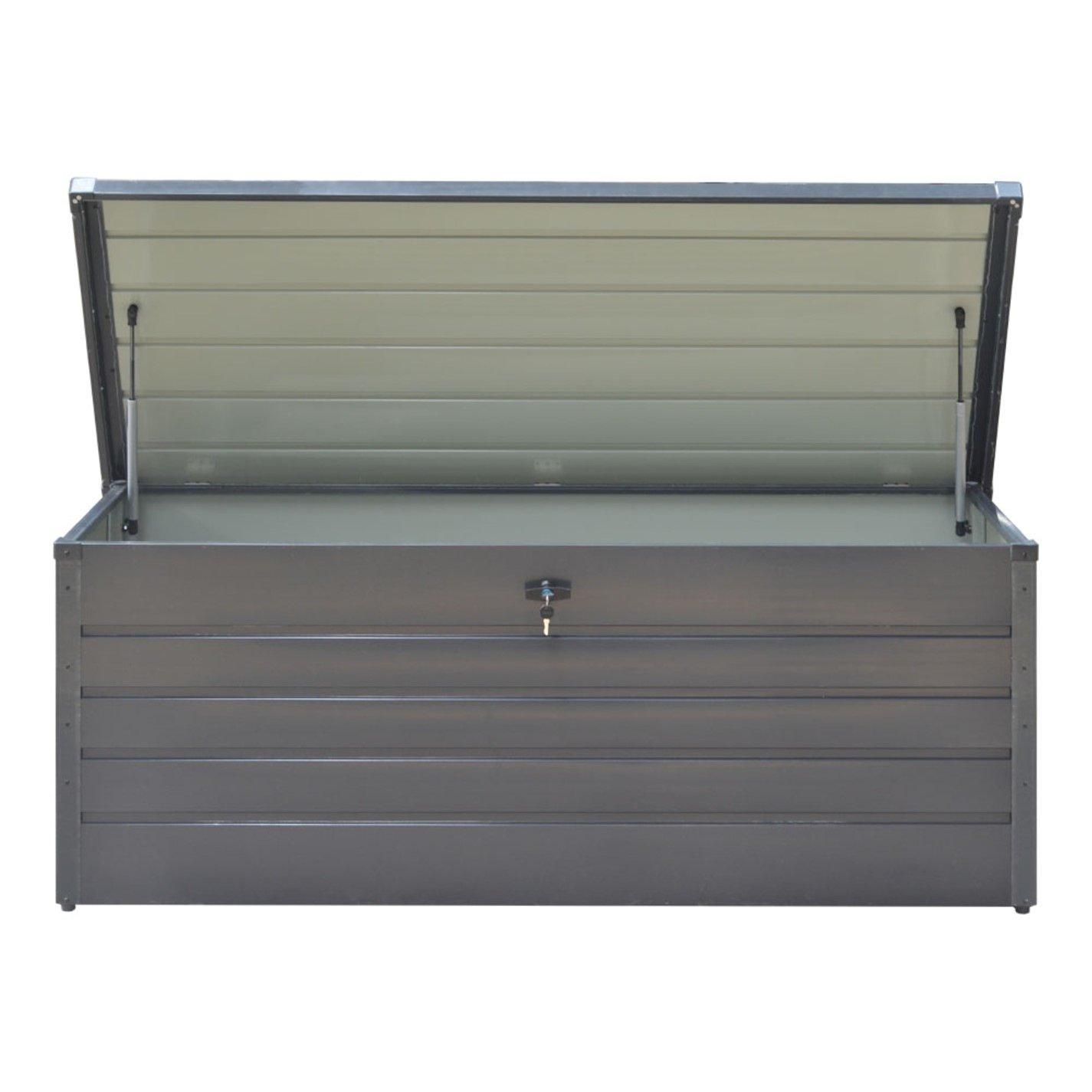 Anthracite - Breeins - 600L Metal Garden Storage Deck Box, Anthracite - 2