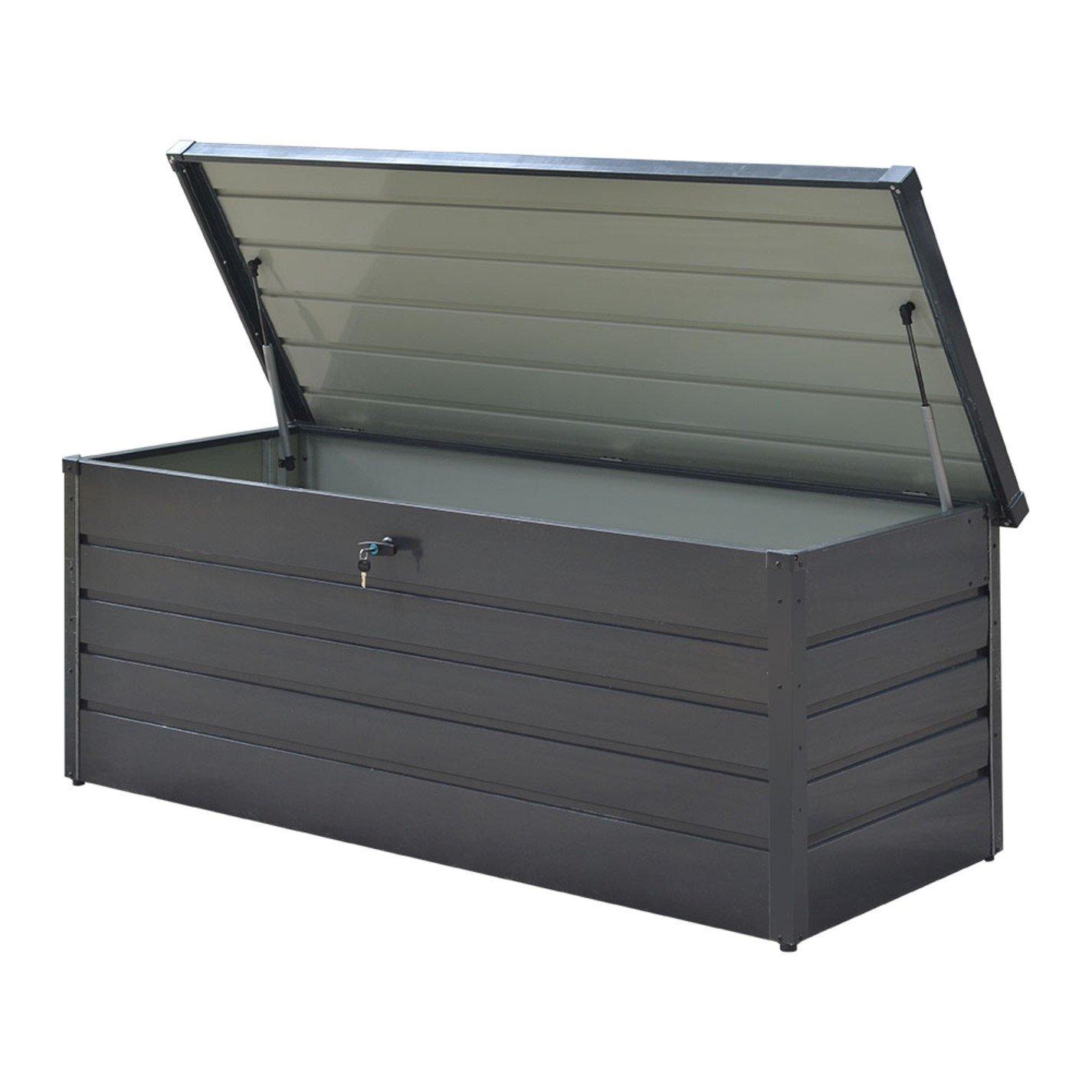 Anthracite - Breeins - 600L Metal Garden Storage Deck Box, Anthracite - 3