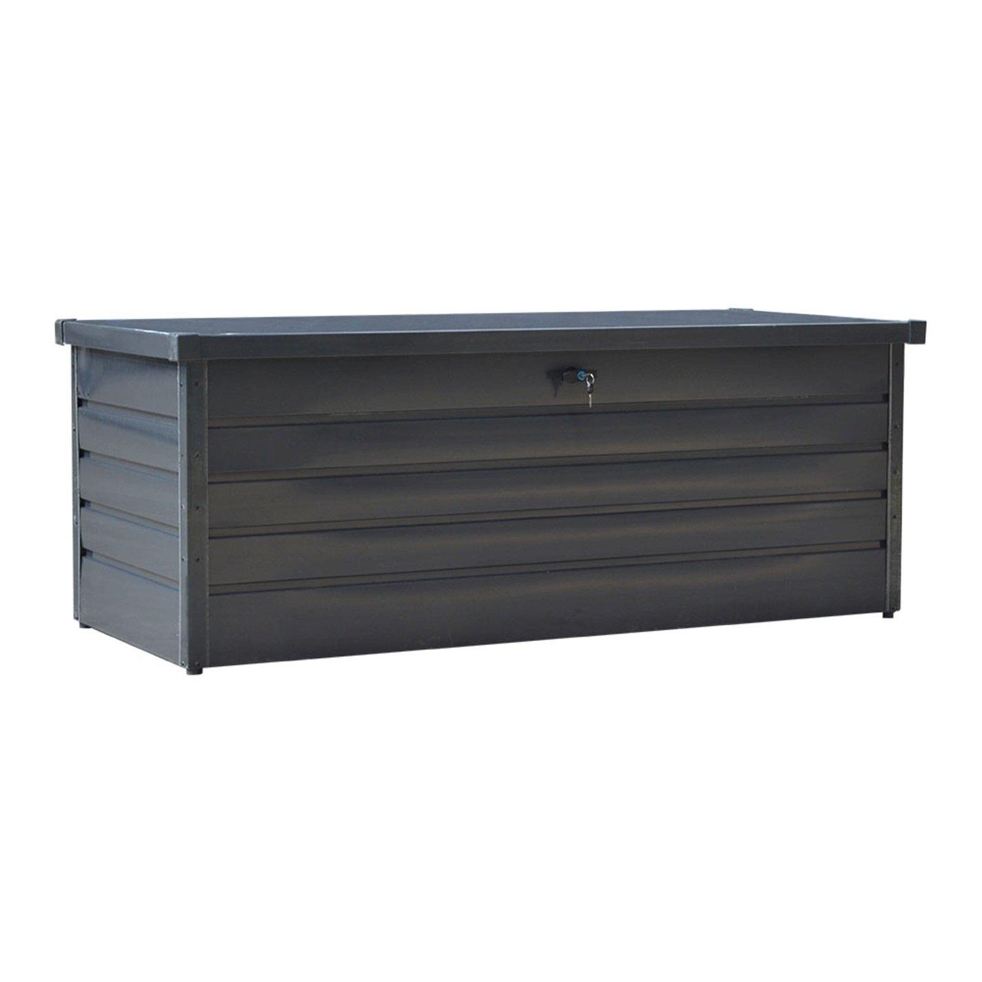 Anthracite - Breeins - 600L Metal Garden Storage Deck Box, Anthracite - 5