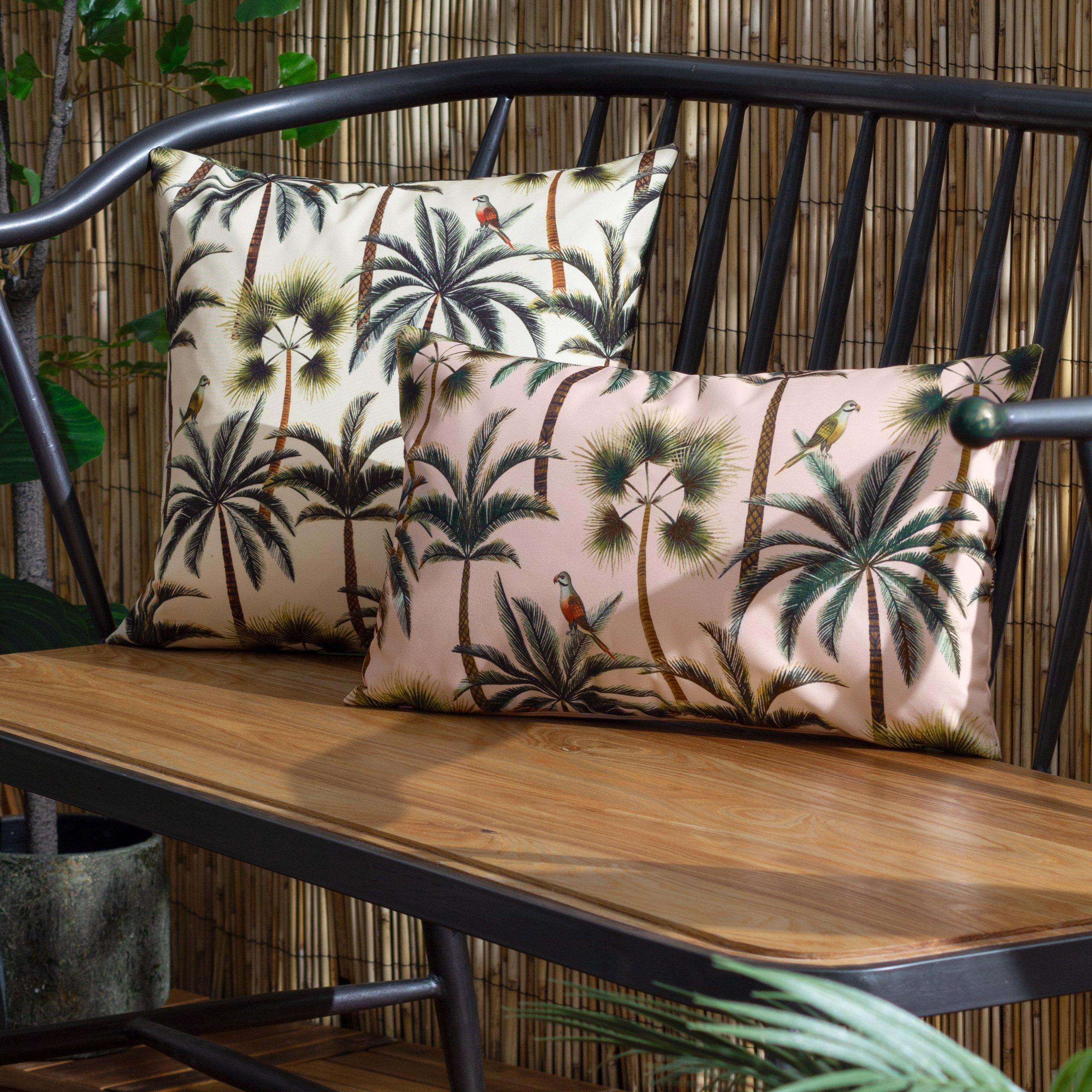 Blush - Evans Lichfield - Palms Rectangular Outdoor Cushion - 3