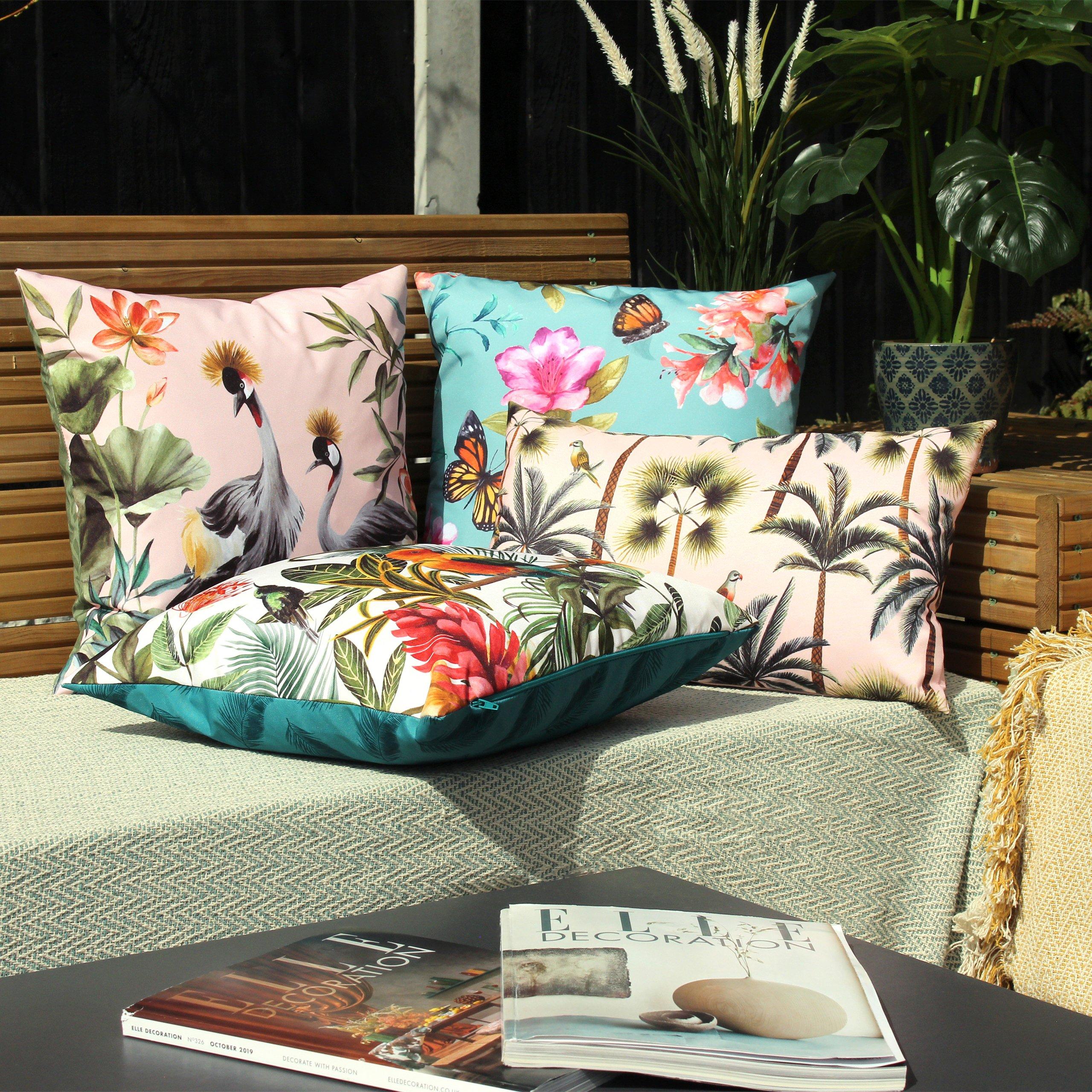 Blush - Evans Lichfield - Palms Rectangular Outdoor Cushion - 4
