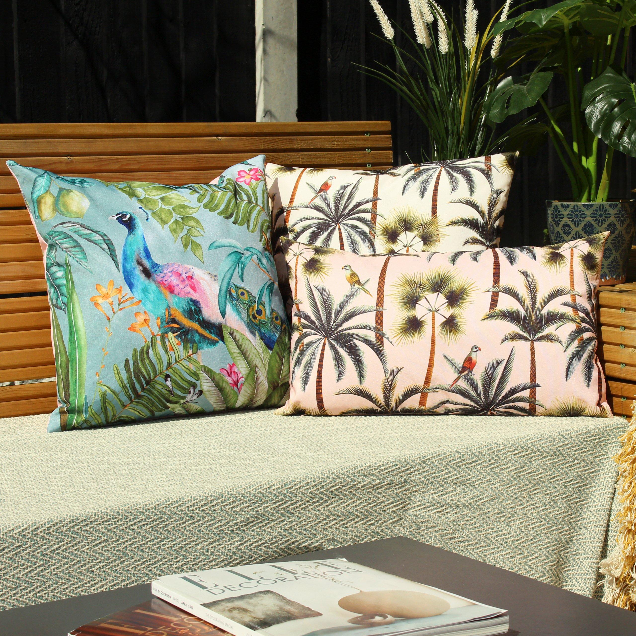 Blush - Evans Lichfield - Palms Rectangular Outdoor Cushion - 5