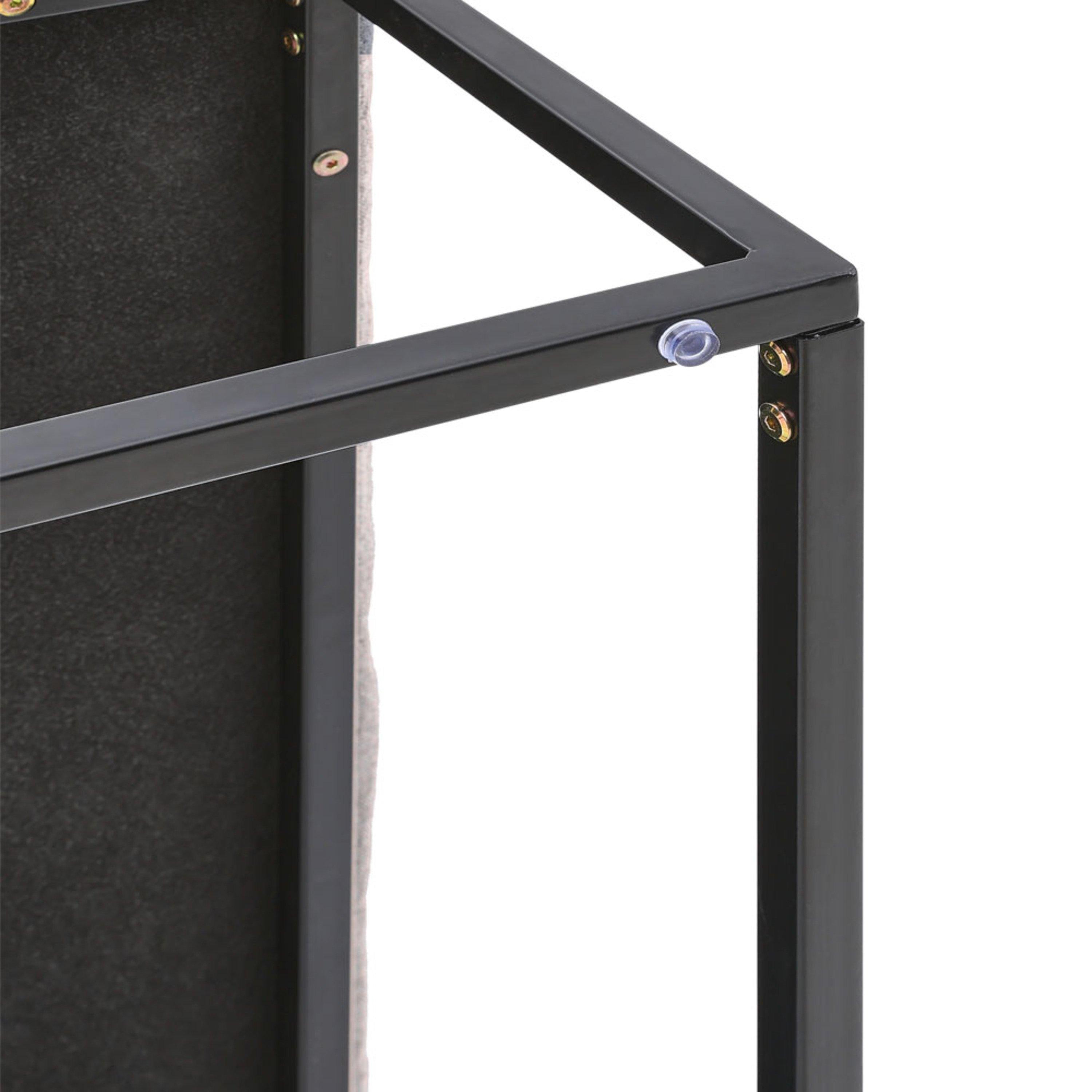 Beige - Kabinet UK - Large Square Linen Tufted Footstool Beige - 7