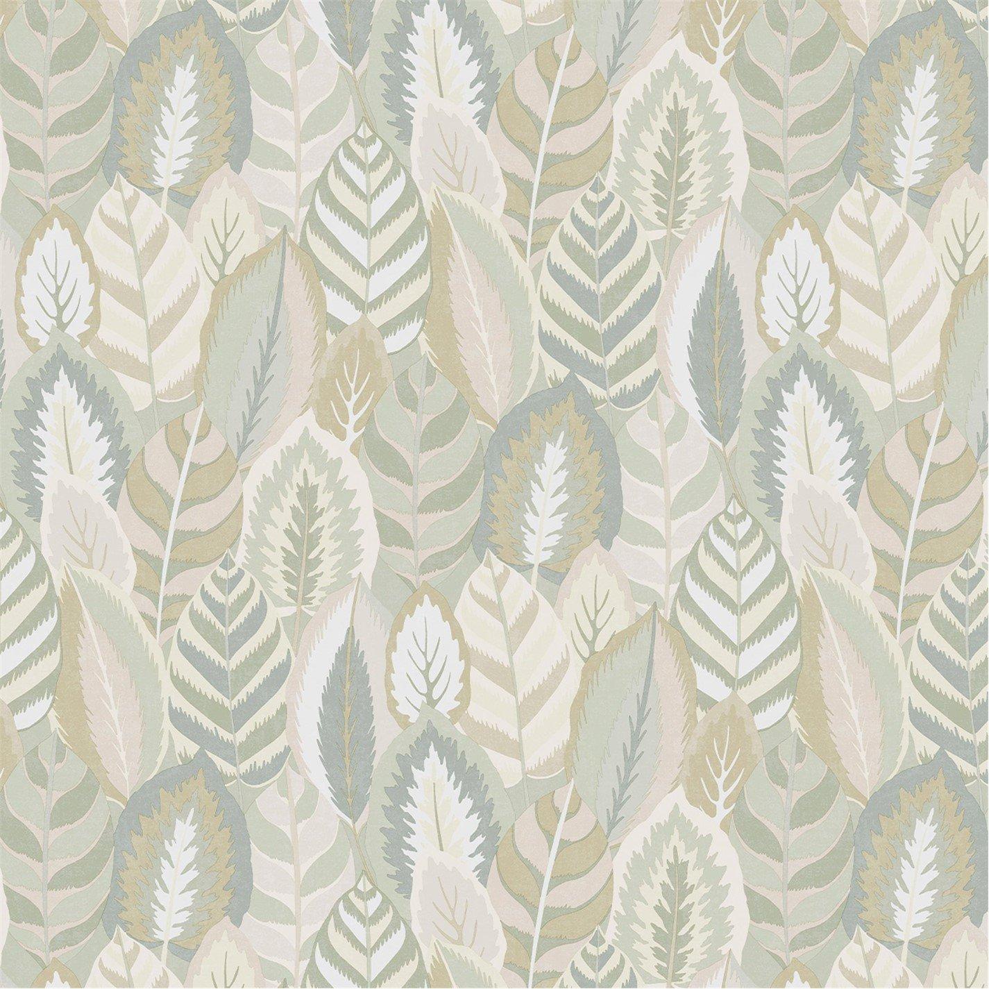 Sage - Sublime - Arty Leaves Sage Wallpaper - 5