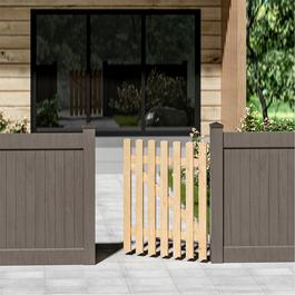 Breeins 90cm H Garden Wood Fence Gate with Latch Brown