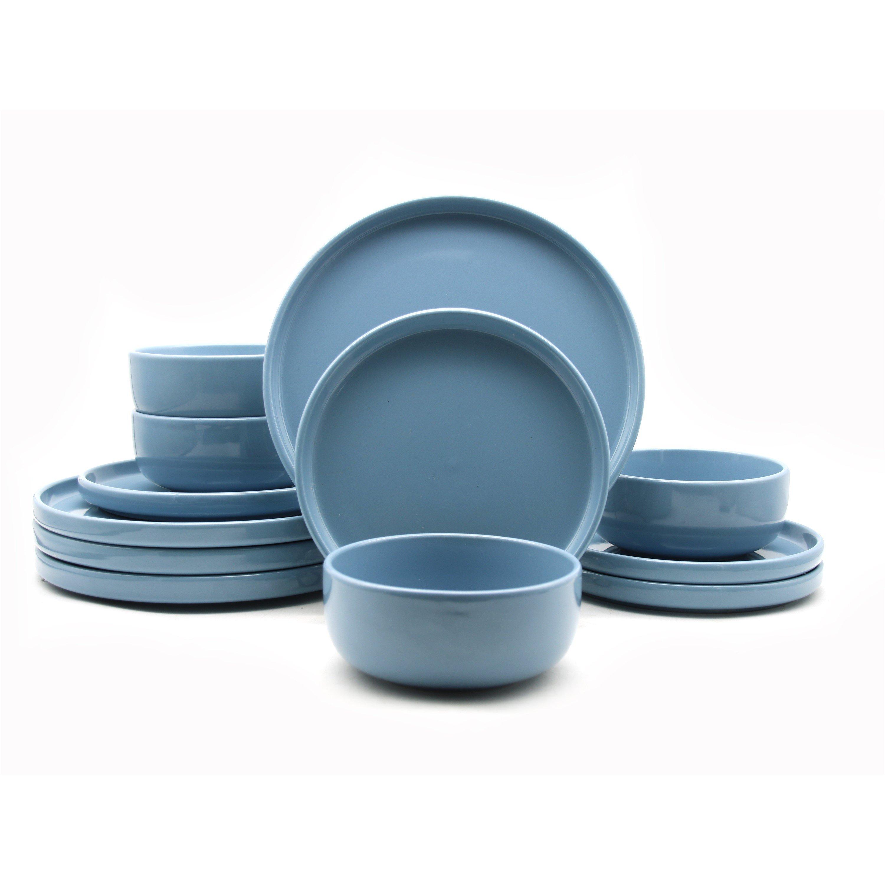 Blue - Waterside - 12PC Blue Lipped Dinner Set - 1